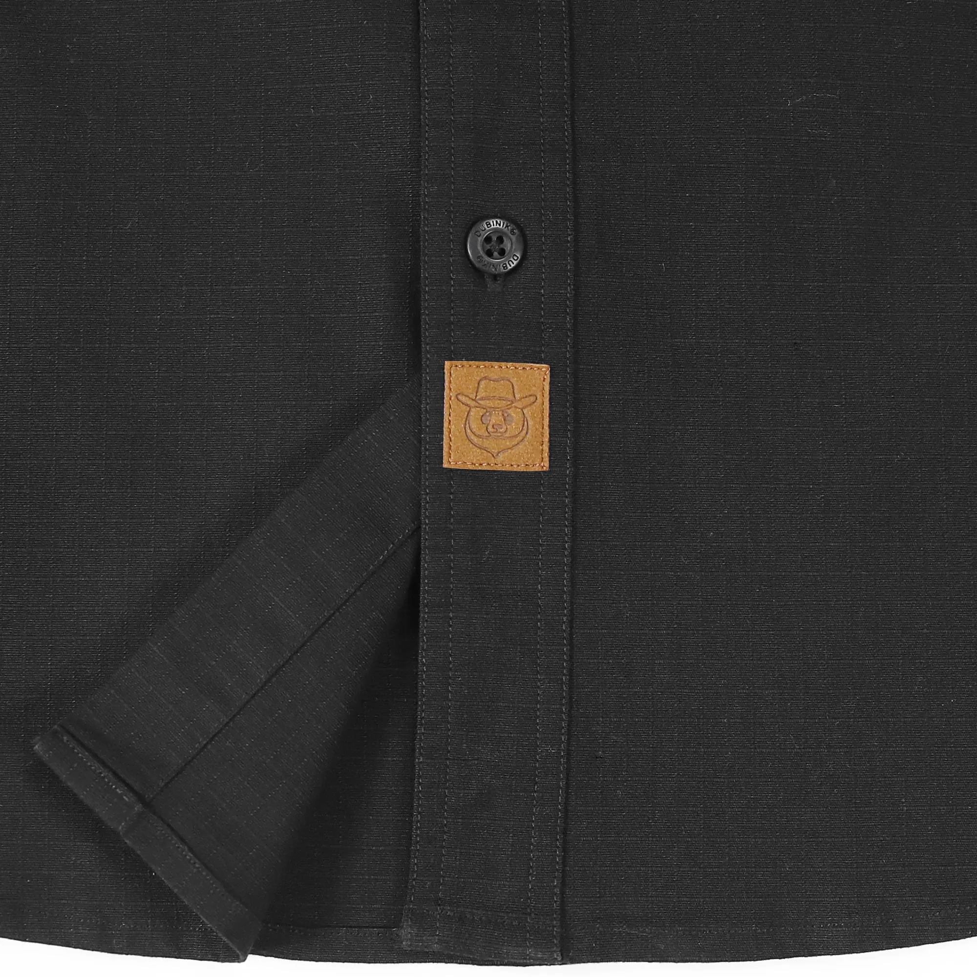 Dubinik® Mens Short Sleeve Button Down Shirts Two Pocket Vintage Mens Work Shirt Black Cotton Mens Shirts Casual with Stretch#0055001 sold by Dubinik product image thumbnail 5