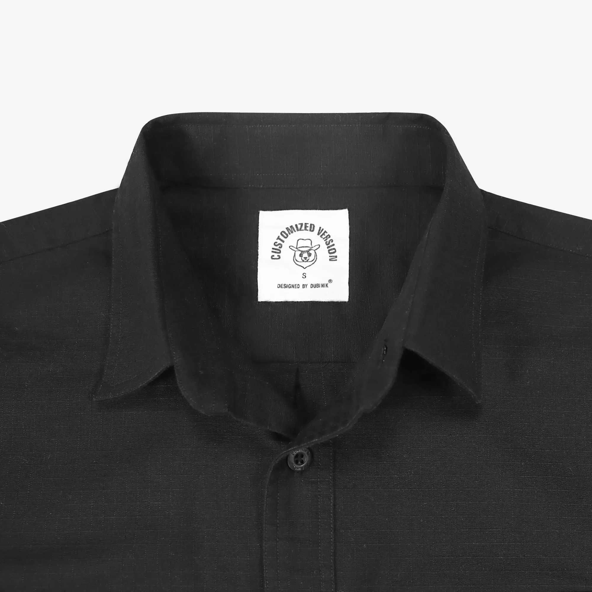 Dubinik® Mens Short Sleeve Button Down Shirts Two Pocket Vintage Mens Work Shirt Black Cotton Mens Shirts Casual with Stretch#0055001 sold by Dubinik product image thumbnail 3