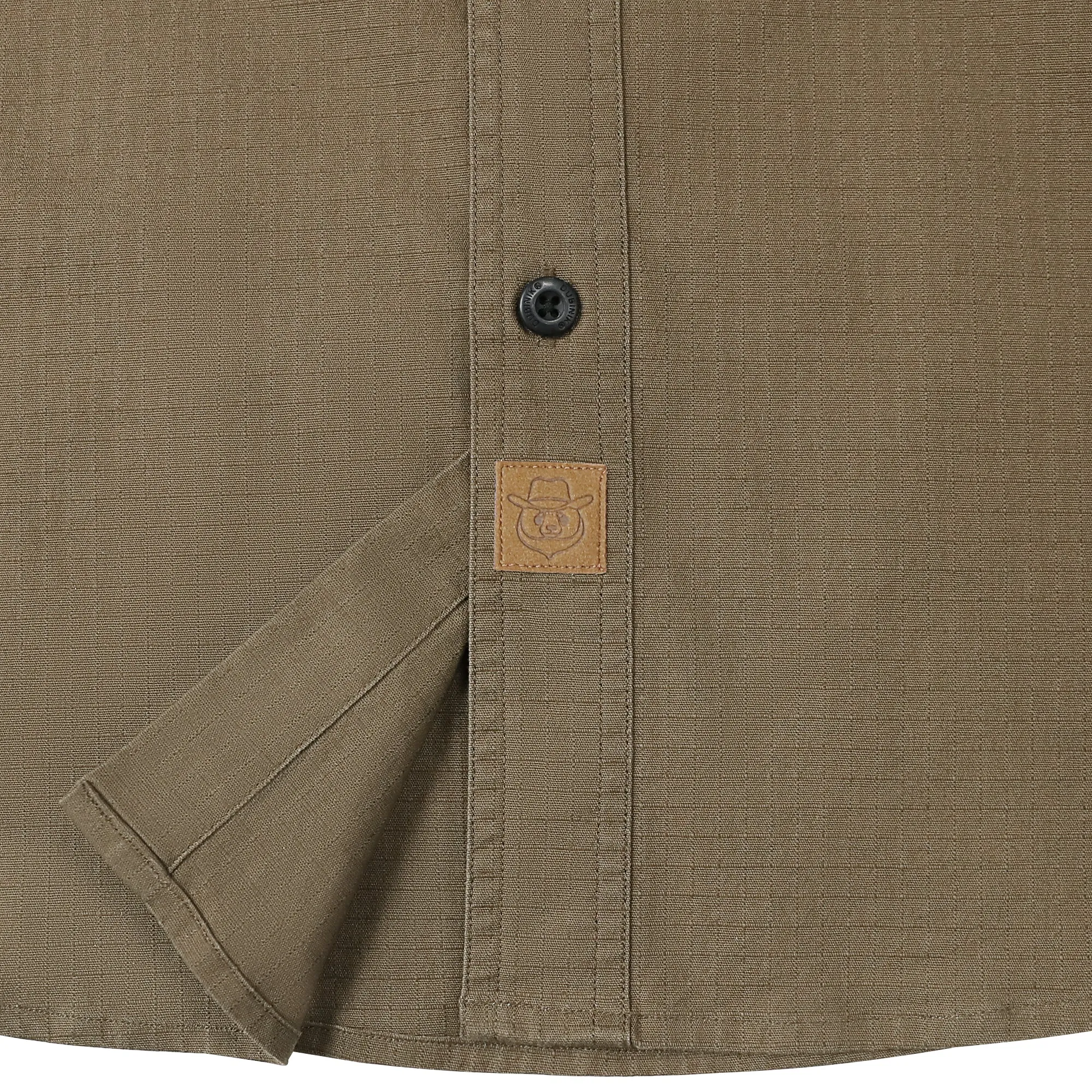 Dubinik® Mens Short Sleeve Button Down Shirts Two Pocket Vintage Mens Work Shirt Dark Khaki Cotton Mens Shirts Casual with Stretch#0055003 sold by Dubinik product image thumbnail 5