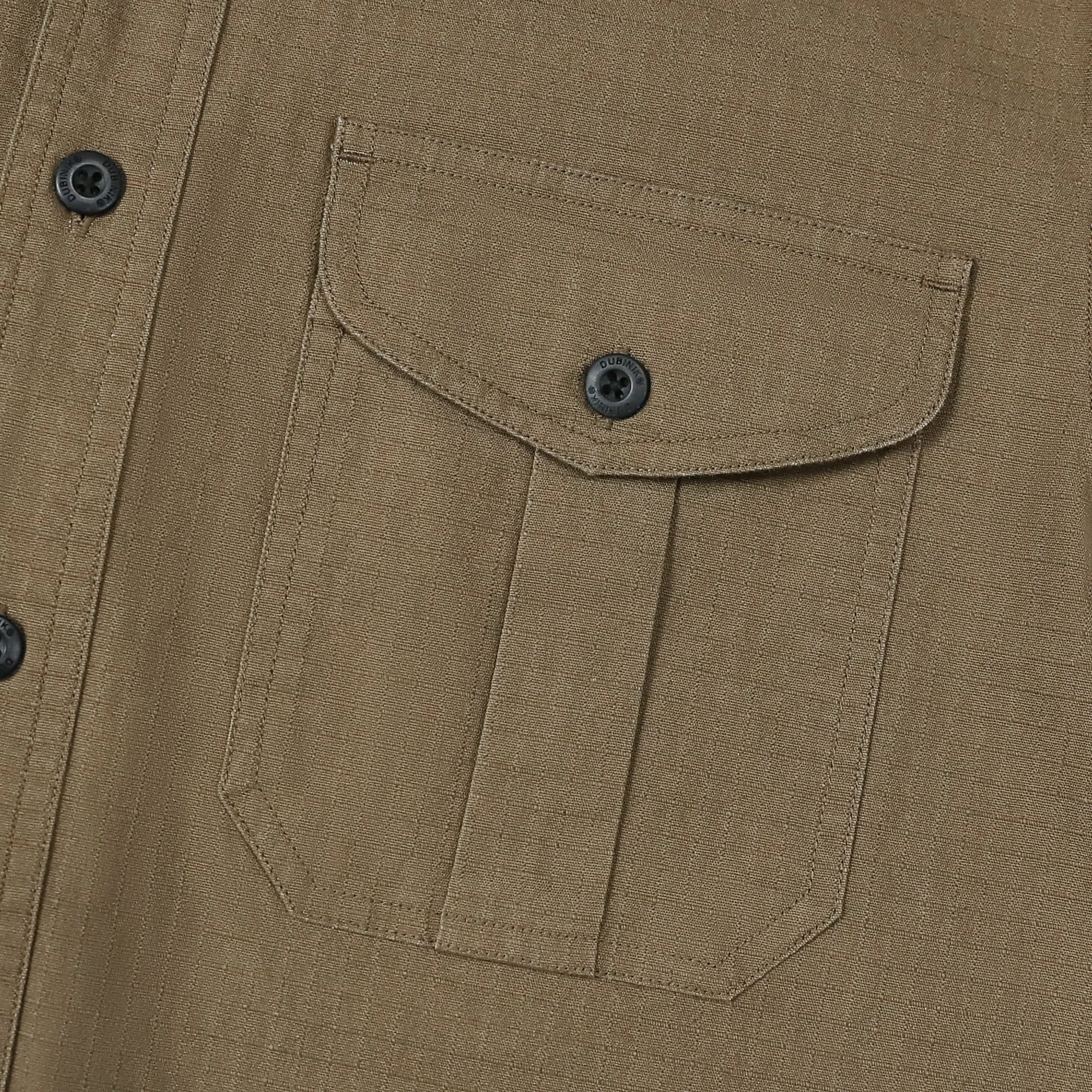 Dubinik® Mens Short Sleeve Button Down Shirts Two Pocket Vintage Mens Work Shirt Dark Khaki Cotton Mens Shirts Casual with Stretch#0055003 sold by Dubinik product image thumbnail 4