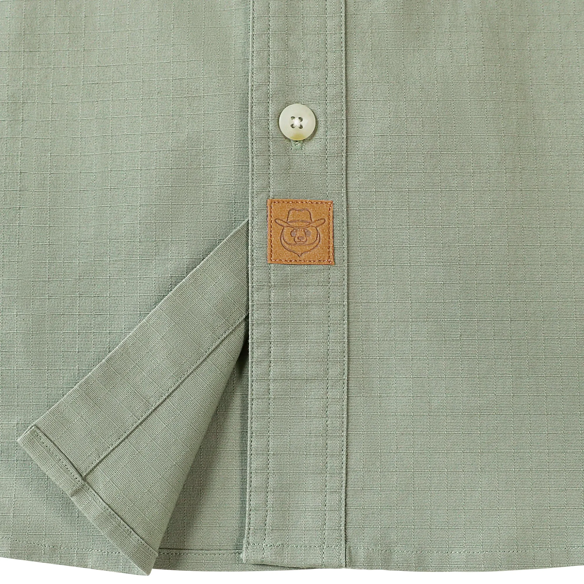 Dubinik® Mens Short Sleeve Button Down Shirts Two Pocket Vintage Mens Work Shirt Light Green Cotton Mens Shirts Casual with Stretch#0055006 sold by Dubinik product image thumbnail 4
