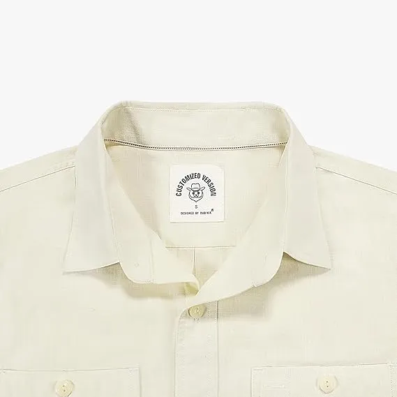 Dubinik® 5.5oz Beige Chambray Long Sleeve Button-Front Closure Pocket Cotton Workshirt#58007 sold by Dubinik product image thumbnail 3