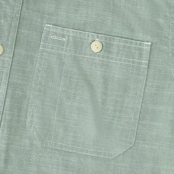 Dubinik® 5.5oz Light Green Chambray Long Sleeve Button-Front Closure Pocket Cotton Workshirt#58005 sold by Dubinik product image thumbnail 4