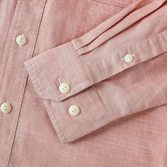 Dubinik® 5.5oz Pink Chambray Long Sleeve Button-Front Closure Pocket Cotton Workshirt#58002 sold by Dubinik product image thumbnail 5