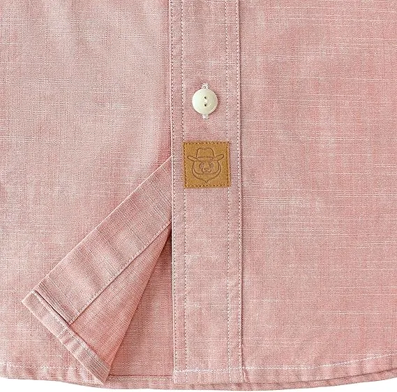 Dubinik® 5.5oz Pink Chambray Long Sleeve Button-Front Closure Pocket Cotton Workshirt#58002 sold by Dubinik product image thumbnail 3