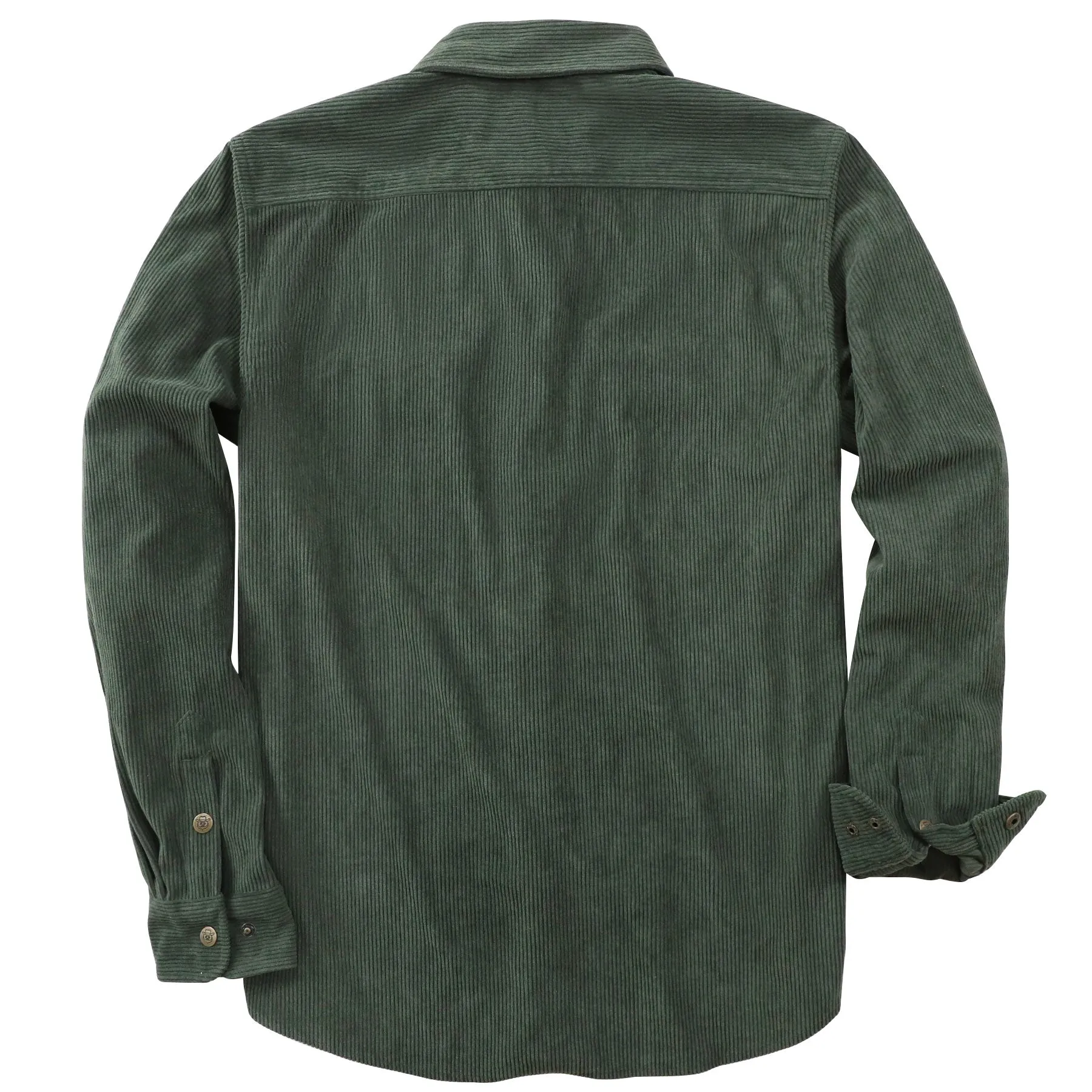 Dubinik® 8.3oz Corduroy Shirt Men Green Solid Corduroy Jacket Men Long Sleeve Casual Work Vintage Regular Fit Mens Snap Button Shirt#31006 sold by Dubinik product image thumbnail 5