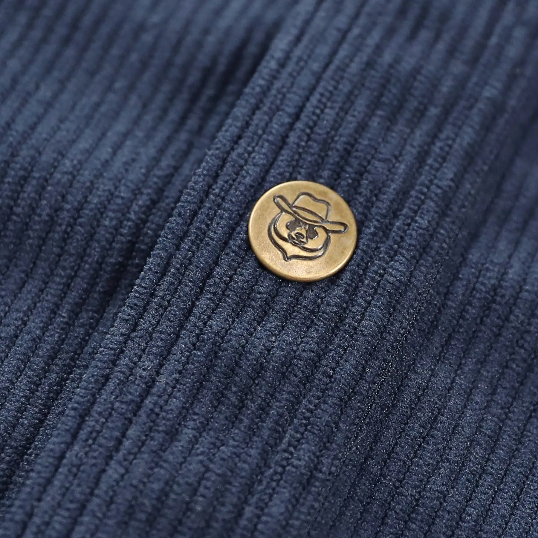 Dubinik® 8.3oz Corduroy Shirt Men Navy Blue Solid Corduroy Jacket Men Long Sleeve Casual Work Vintage Regular Fit Mens Snap Button Shirt#31004 sold by Dubinik product image thumbnail 5