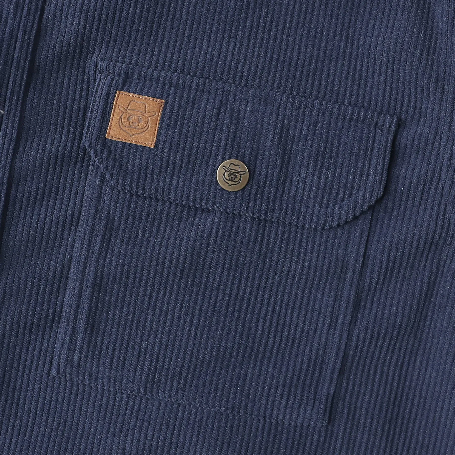 Dubinik® 8.3oz Corduroy Shirt Men Navy Blue Solid Corduroy Jacket Men Long Sleeve Casual Work Vintage Regular Fit Mens Snap Button Shirt#31004 sold by Dubinik product image thumbnail 3