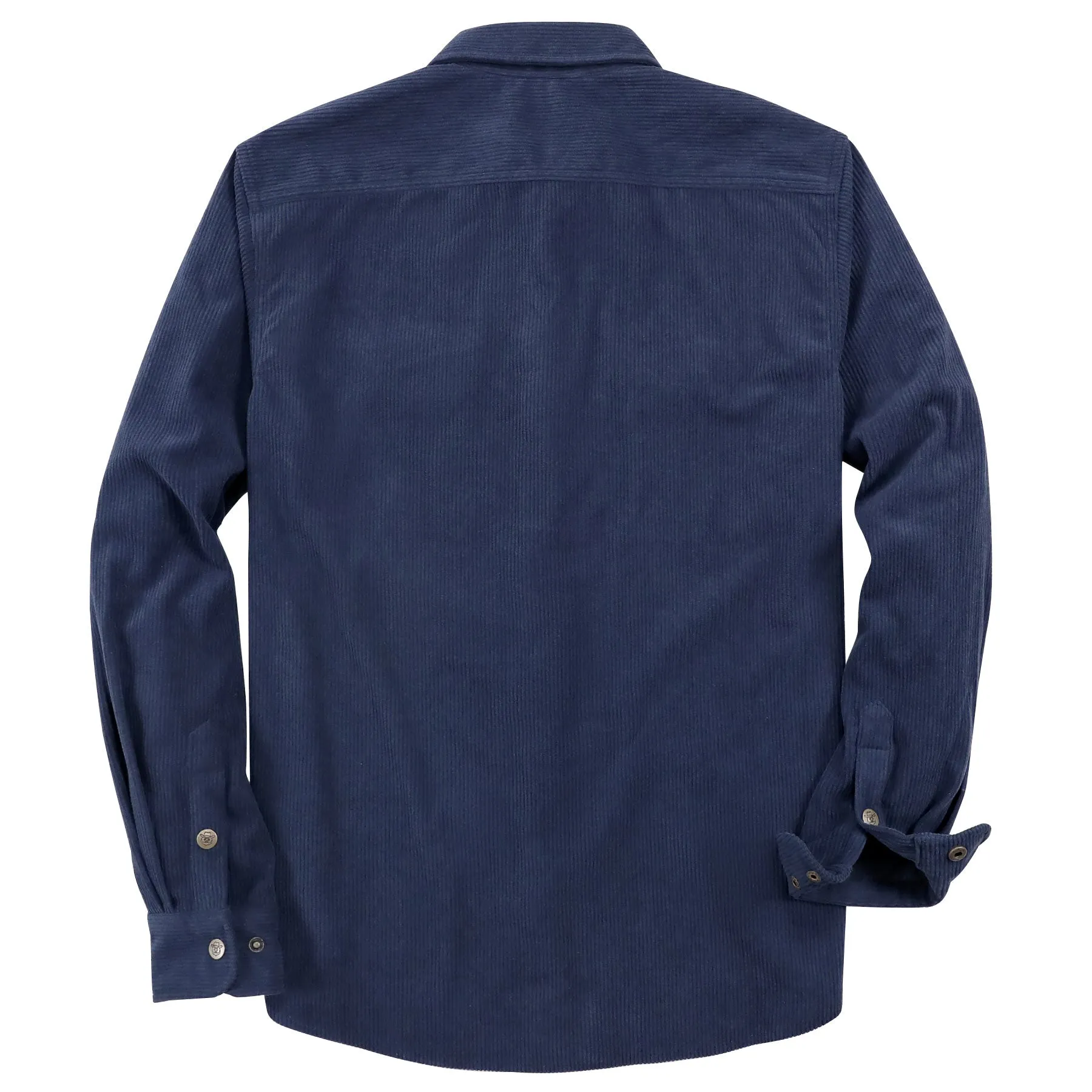 Dubinik® 8.3oz Corduroy Shirt Men Navy Blue Solid Corduroy Jacket Men Long Sleeve Casual Work Vintage Regular Fit Mens Snap Button Shirt#31004 sold by Dubinik product image thumbnail 2