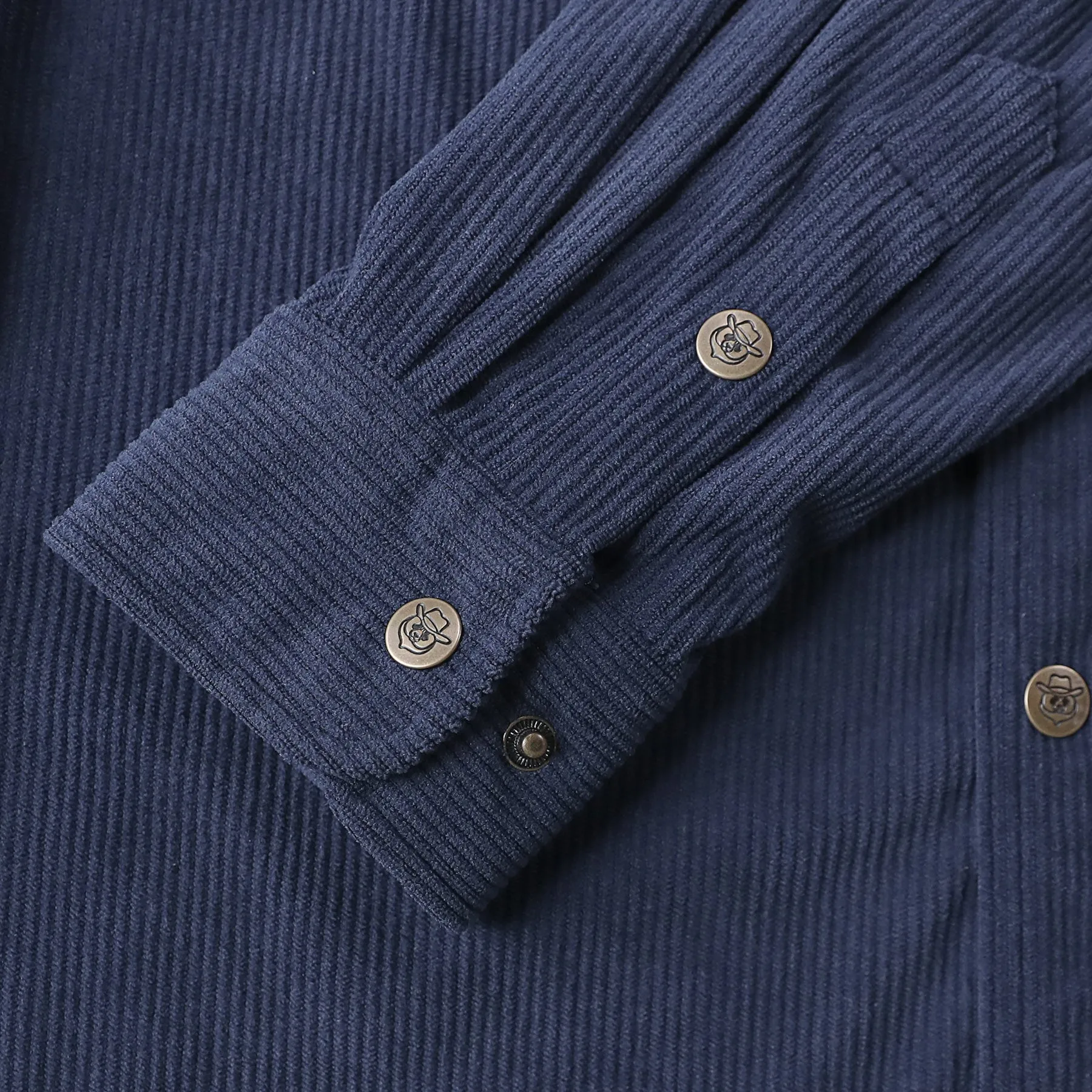 Dubinik® 8.3oz Corduroy Shirt Men Navy Blue Solid Corduroy Jacket Men Long Sleeve Casual Work Vintage Regular Fit Mens Snap Button Shirt#31004 sold by Dubinik product image thumbnail 4