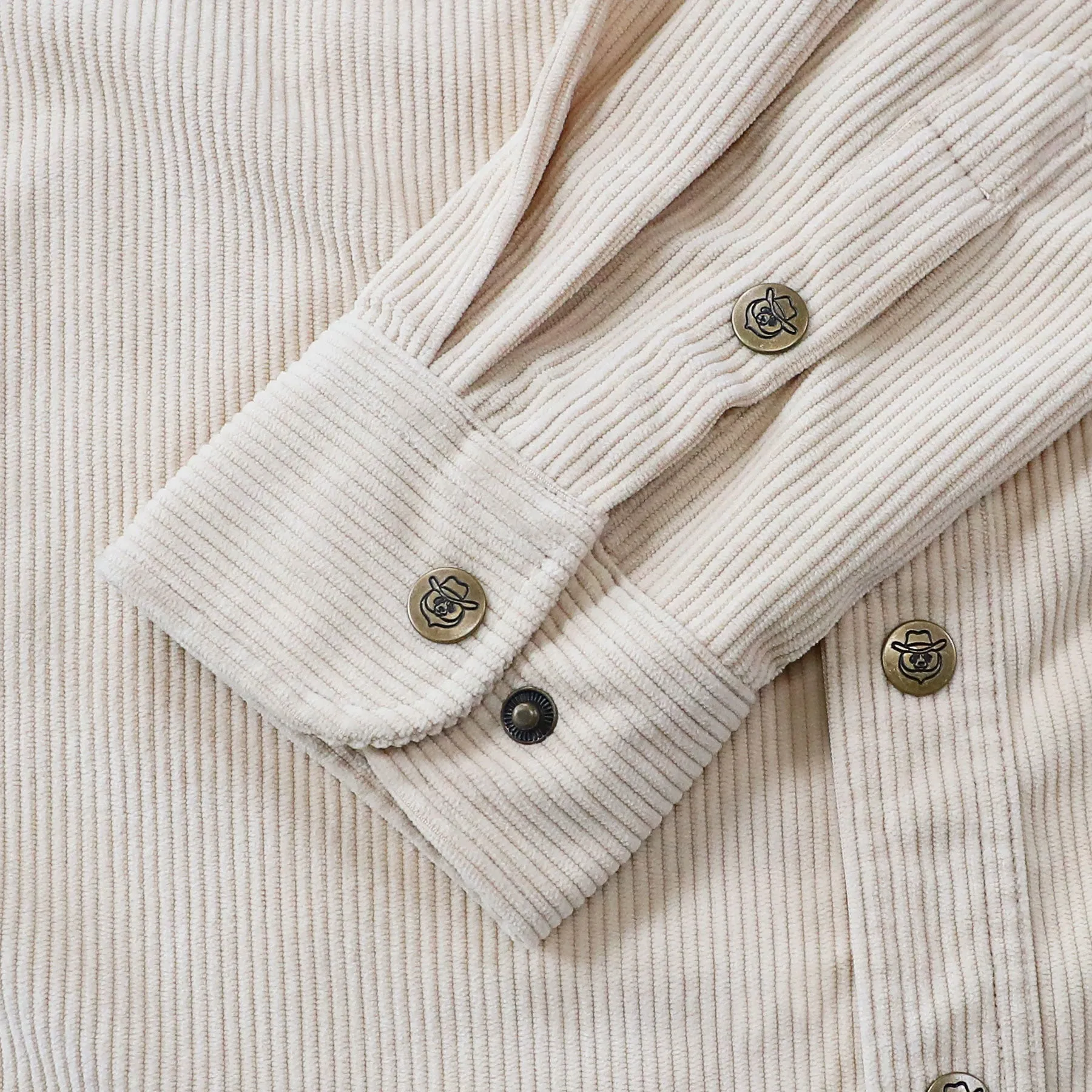 Dubinik® 8.3oz Corduroy Shirt Men Khaki Solid Corduroy Jacket Men Long Sleeve Casual Work Vintage Regular Fit Mens Snap Button Shirt#31003 sold by Dubinik product image thumbnail 5