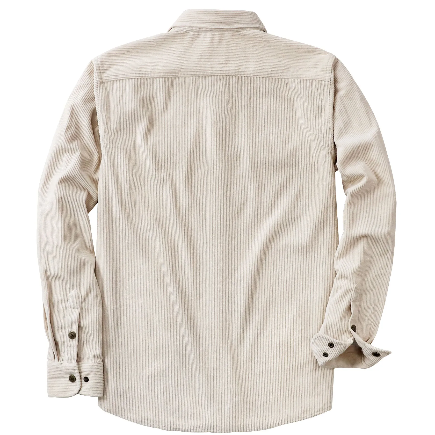 Dubinik® 8.3oz Corduroy Shirt Men Khaki Solid Corduroy Jacket Men Long Sleeve Casual Work Vintage Regular Fit Mens Snap Button Shirt#31003 sold by Dubinik product image thumbnail 2