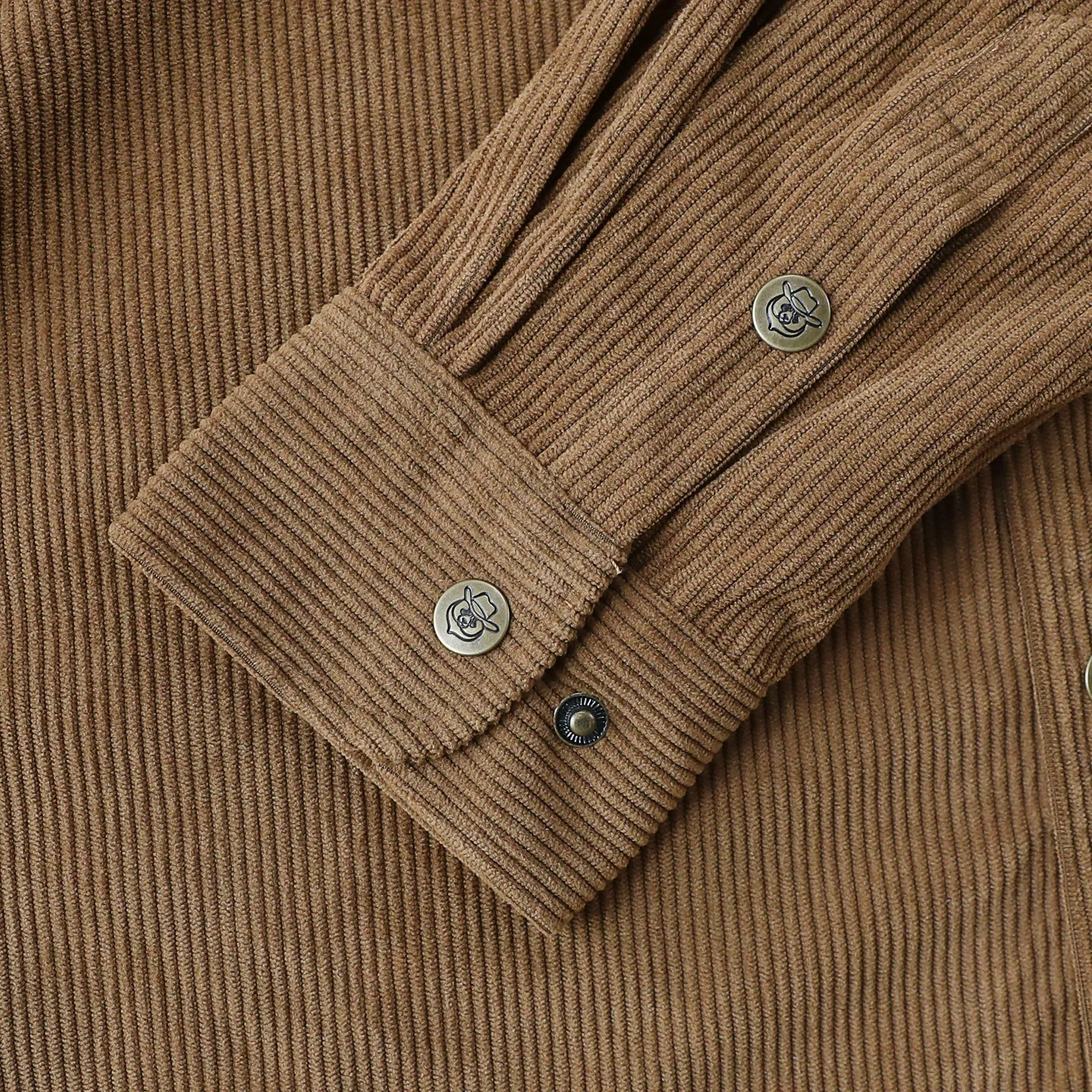Dubinik® 8.3oz Corduroy Shirt Men Brown Solid Corduroy Jacket Men Long Sleeve Casual Work Vintage Regular Fit Mens Snap Button Shirt#31002 sold by Dubinik product image thumbnail 5