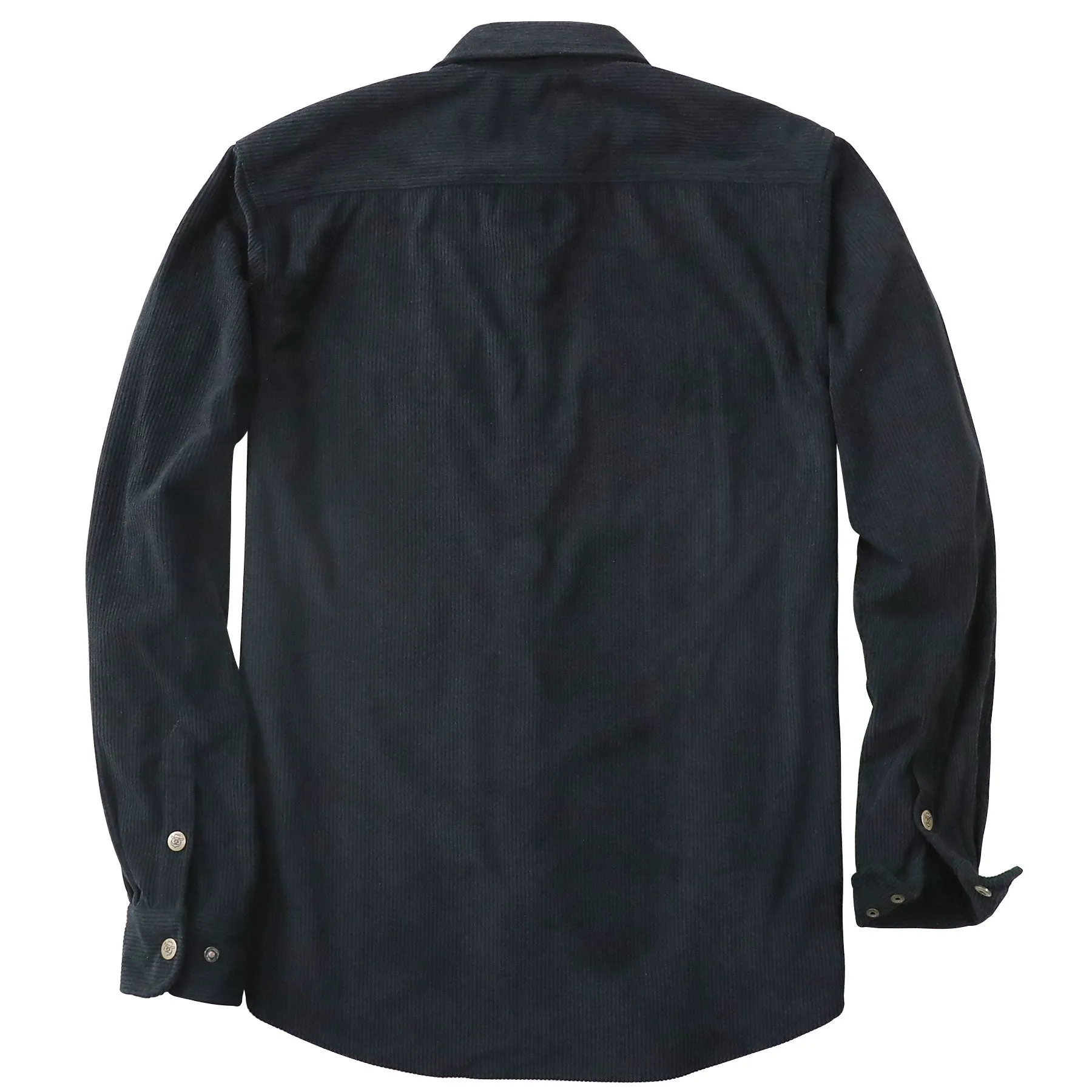 Dubinik® 8.3oz Corduroy Shirt Men Black Solid Corduroy Jacket Men Long Sleeve Casual Work Vintage Regular Fit Mens Snap Button Shirt#31001 sold by Dubinik product image thumbnail 2