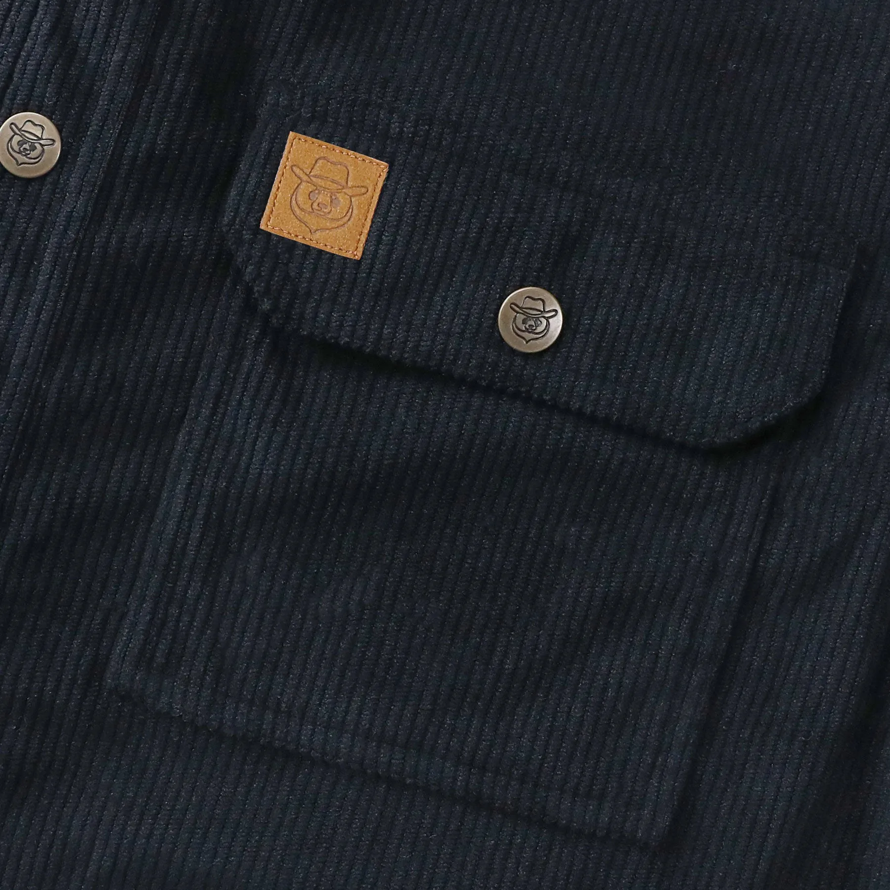 Dubinik® 8.3oz Corduroy Shirt Men Black Solid Corduroy Jacket Men Long Sleeve Casual Work Vintage Regular Fit Mens Snap Button Shirt#31001 sold by Dubinik product image thumbnail 5