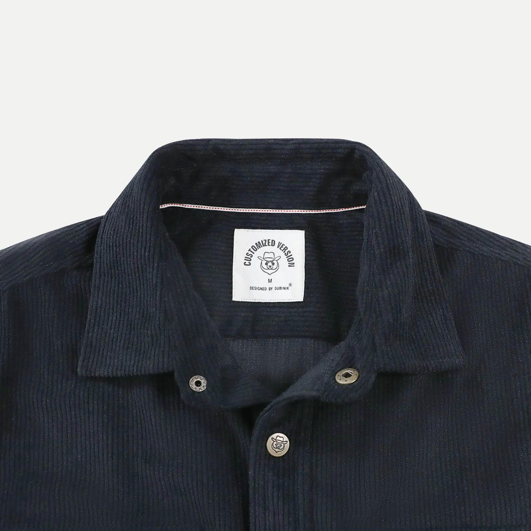 Dubinik® 8.3oz Corduroy Shirt Men Black Solid Corduroy Jacket Men Long Sleeve Casual Work Vintage Regular Fit Mens Snap Button Shirt#31001 sold by Dubinik product image thumbnail 3