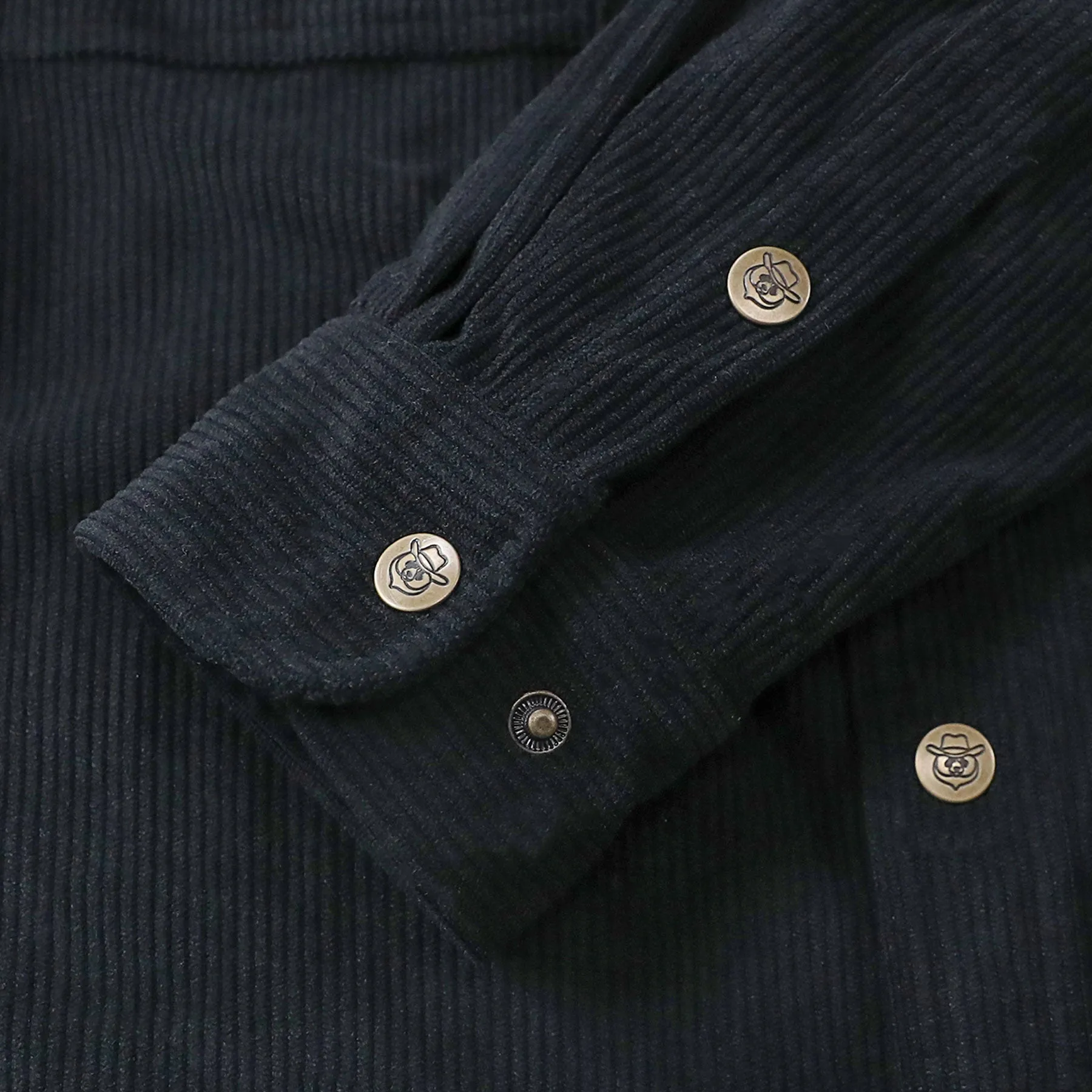 Dubinik® 8.3oz Corduroy Shirt Men Black Solid Corduroy Jacket Men Long Sleeve Casual Work Vintage Regular Fit Mens Snap Button Shirt#31001 sold by Dubinik product image thumbnail 4