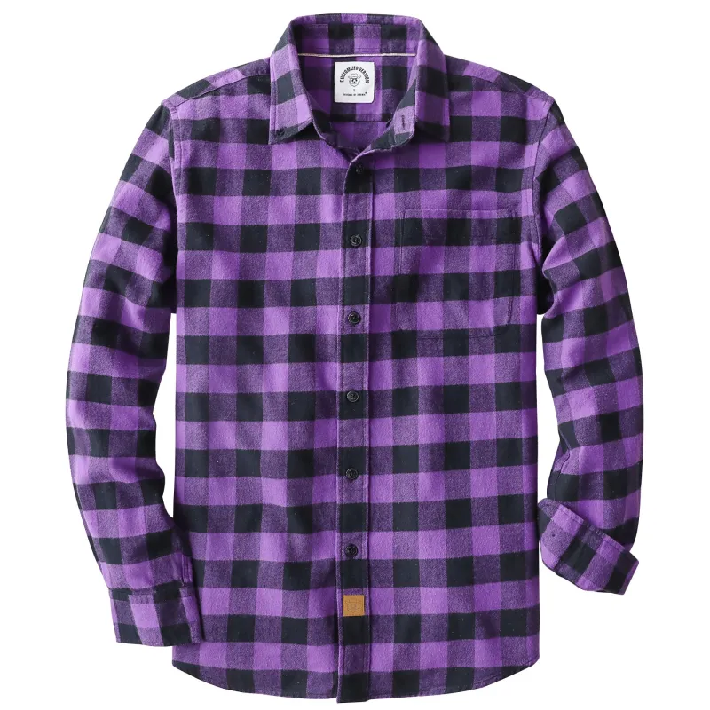 DubinikĀ® 6oz Flannel Shirt for Men 100% Cotton Mens Flannel Shirts Long Sleeve Plaid Soft Casual Button Down Shirt Men#66208 made by Dubinik