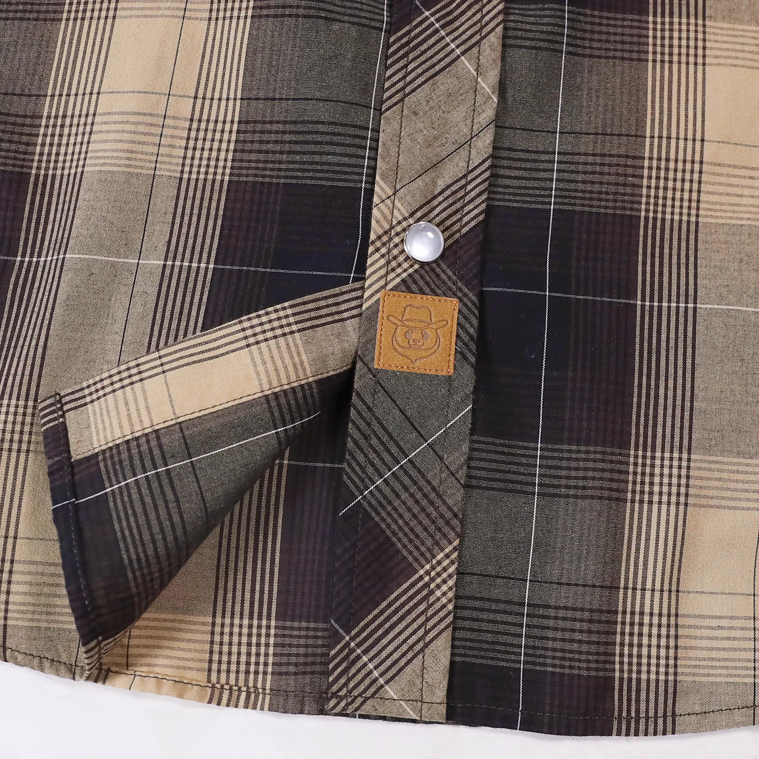 Dubinik® 3.2oz Pearl Snap Shirts for Men Long Sleeve Western Shirts for Men Vintage Casual Plaid Shirt Cowboy Shirts for Men#42027 sold by Dubinik product image thumbnail 5