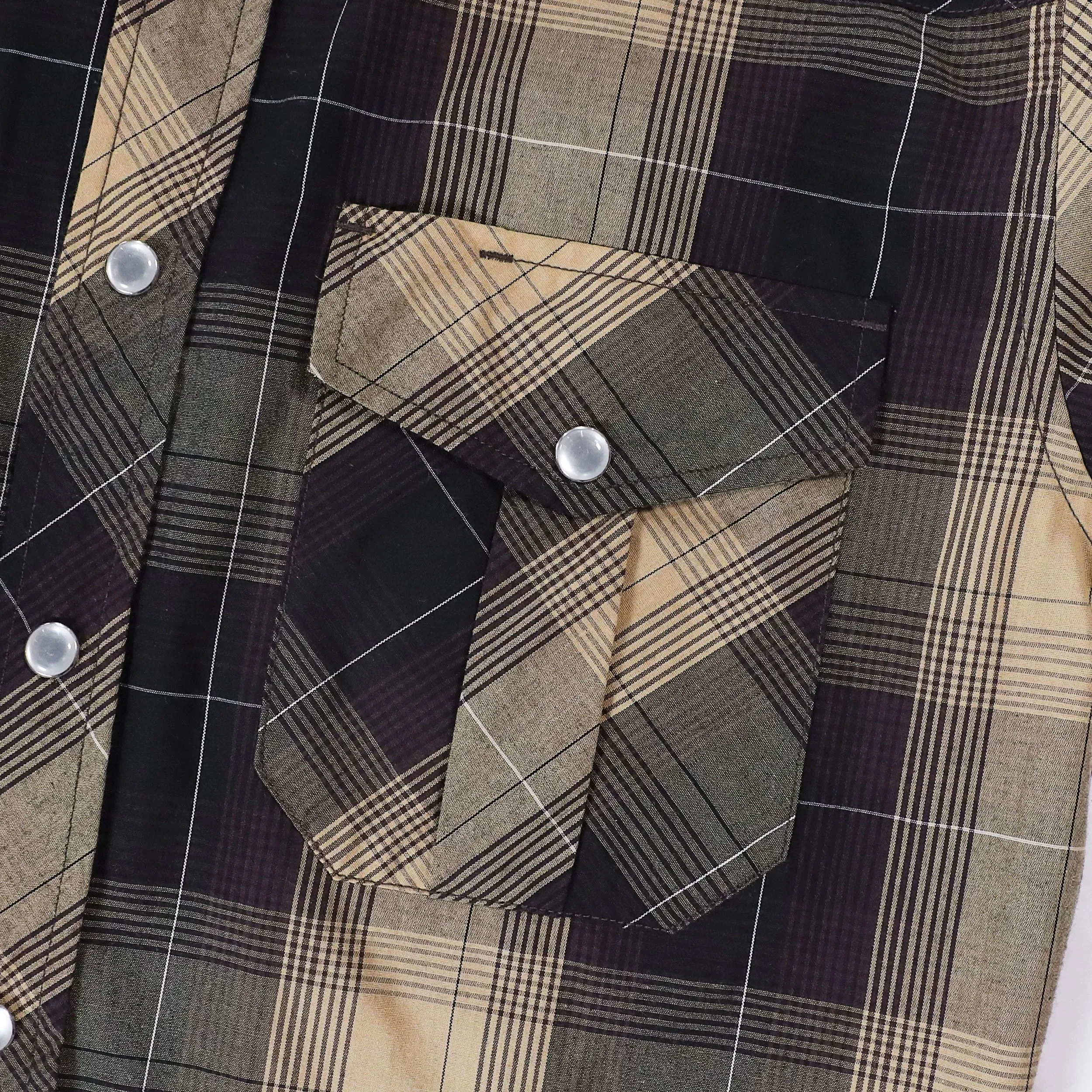 Dubinik® 3.2oz Pearl Snap Shirts for Men Long Sleeve Western Shirts for Men Vintage Casual Plaid Shirt Cowboy Shirts for Men#42027 sold by Dubinik product image thumbnail 3
