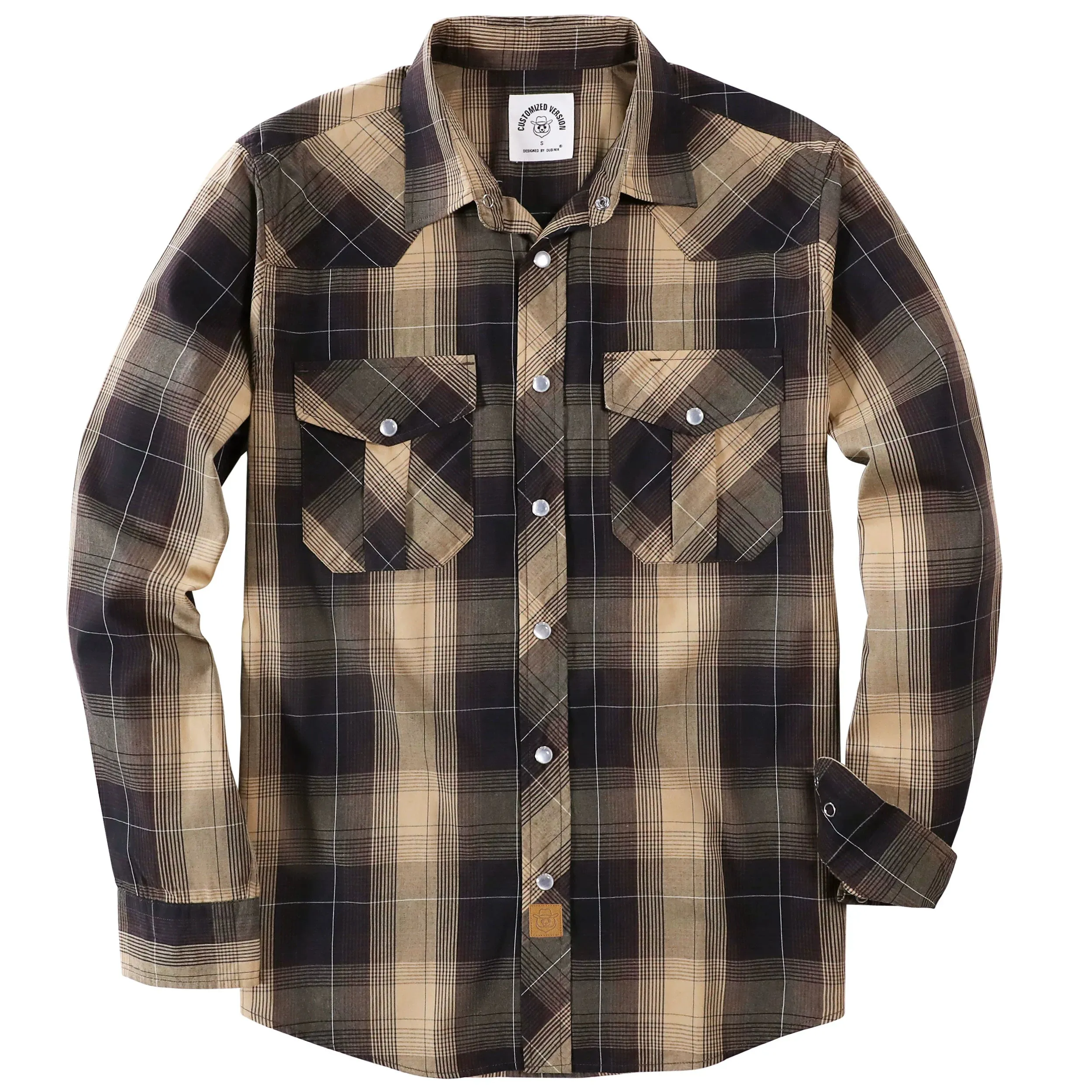Dubinik® 3.2oz Pearl Snap Shirts for Men Long Sleeve Western Shirts for Men Vintage Casual Plaid Shirt Cowboy Shirts for Men#42027 sold by Dubinik