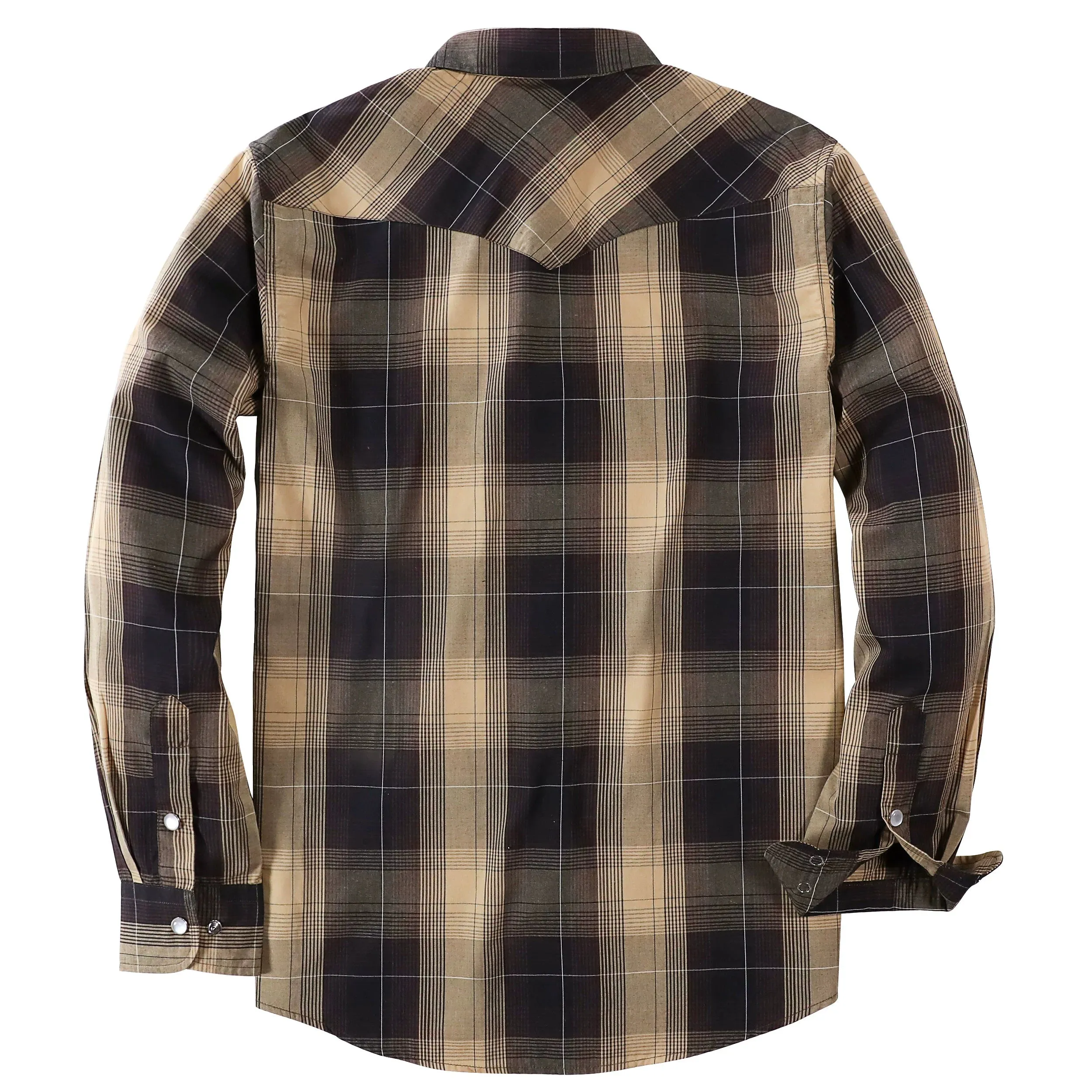 Dubinik® 3.2oz Pearl Snap Shirts for Men Long Sleeve Western Shirts for Men Vintage Casual Plaid Shirt Cowboy Shirts for Men#42027 sold by Dubinik product image thumbnail 2