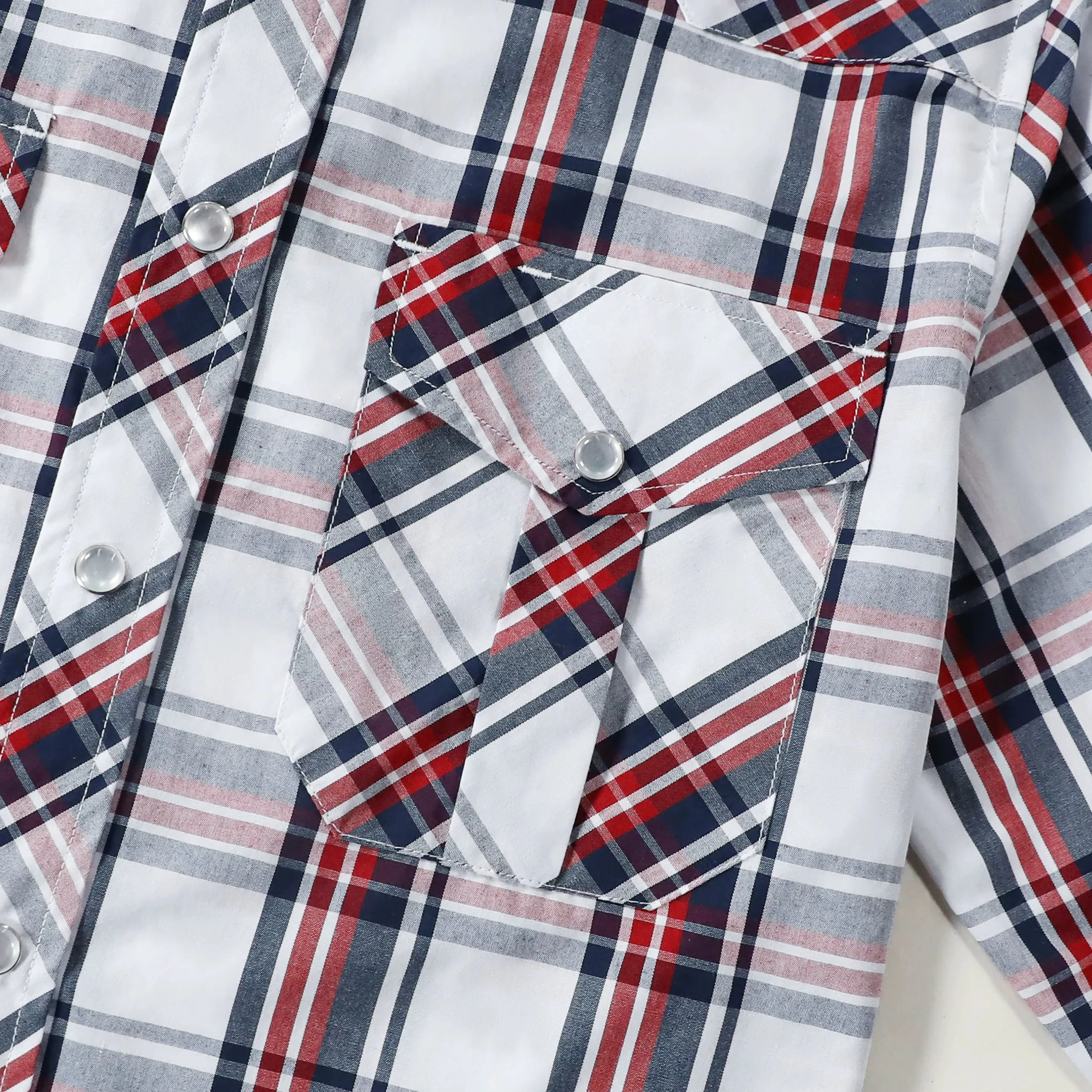 Dubinik® 3.2oz Pearl Snap Shirts for Men Long Sleeve Western Shirts for Men Vintage Casual Plaid Shirt Cowboy Shirts for Men#42025 sold by Dubinik product image thumbnail 4
