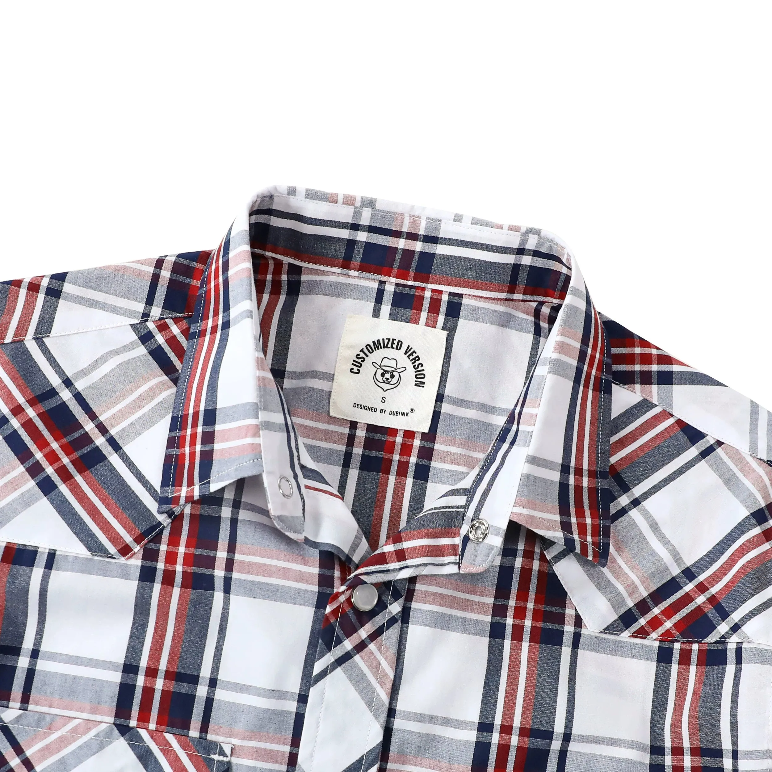 Dubinik® 3.2oz Pearl Snap Shirts for Men Long Sleeve Western Shirts for Men Vintage Casual Plaid Shirt Cowboy Shirts for Men#42025 sold by Dubinik product image thumbnail 3