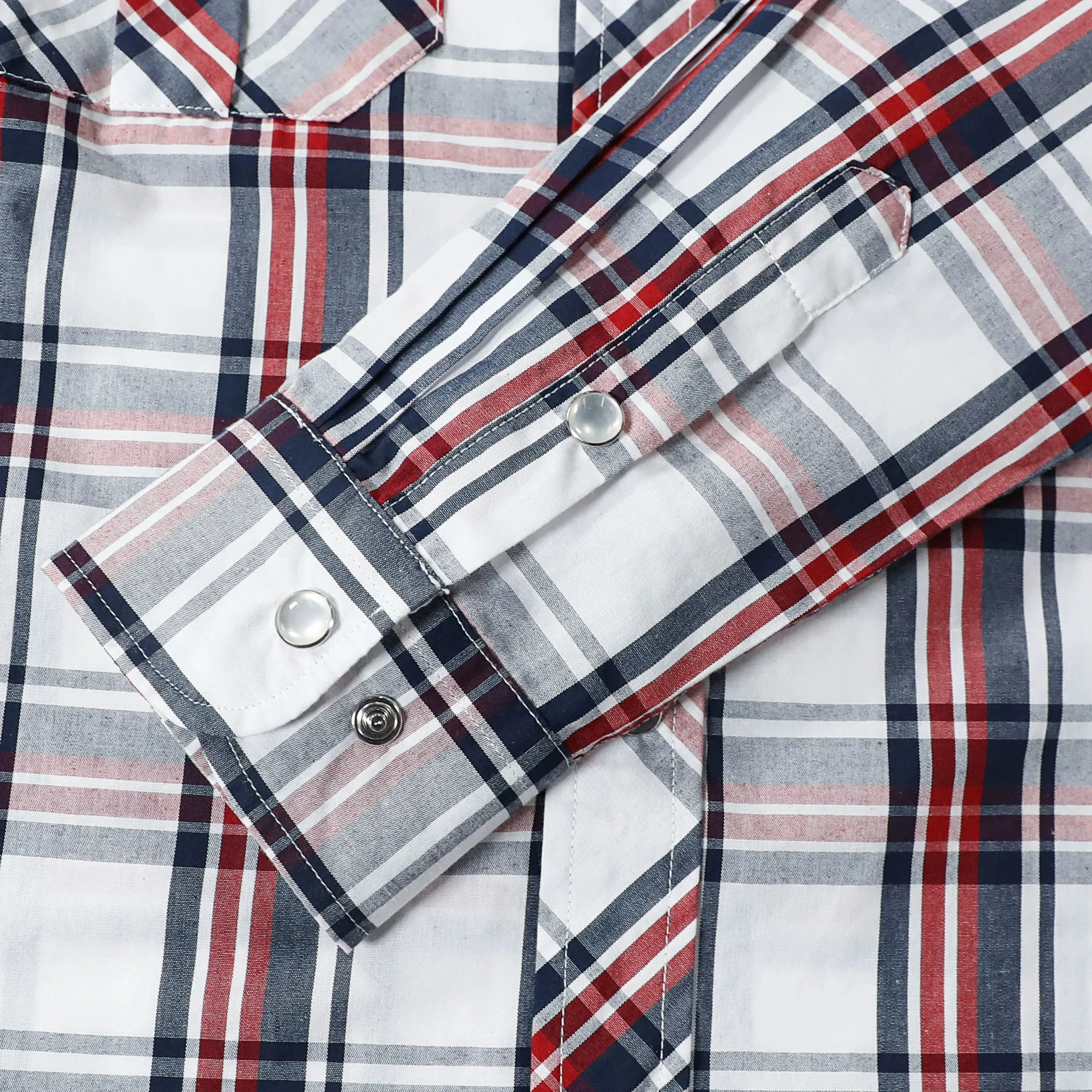 Dubinik® 3.2oz Pearl Snap Shirts for Men Long Sleeve Western Shirts for Men Vintage Casual Plaid Shirt Cowboy Shirts for Men#42025 sold by Dubinik product image thumbnail 5