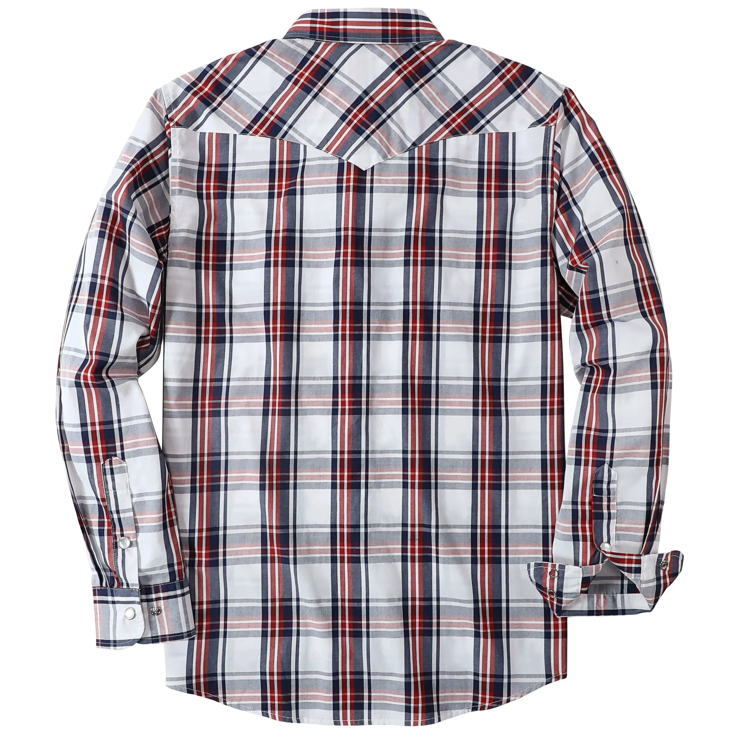 Dubinik® 3.2oz Pearl Snap Shirts for Men Long Sleeve Western Shirts for Men Vintage Casual Plaid Shirt Cowboy Shirts for Men#42025 sold by Dubinik product image thumbnail 2