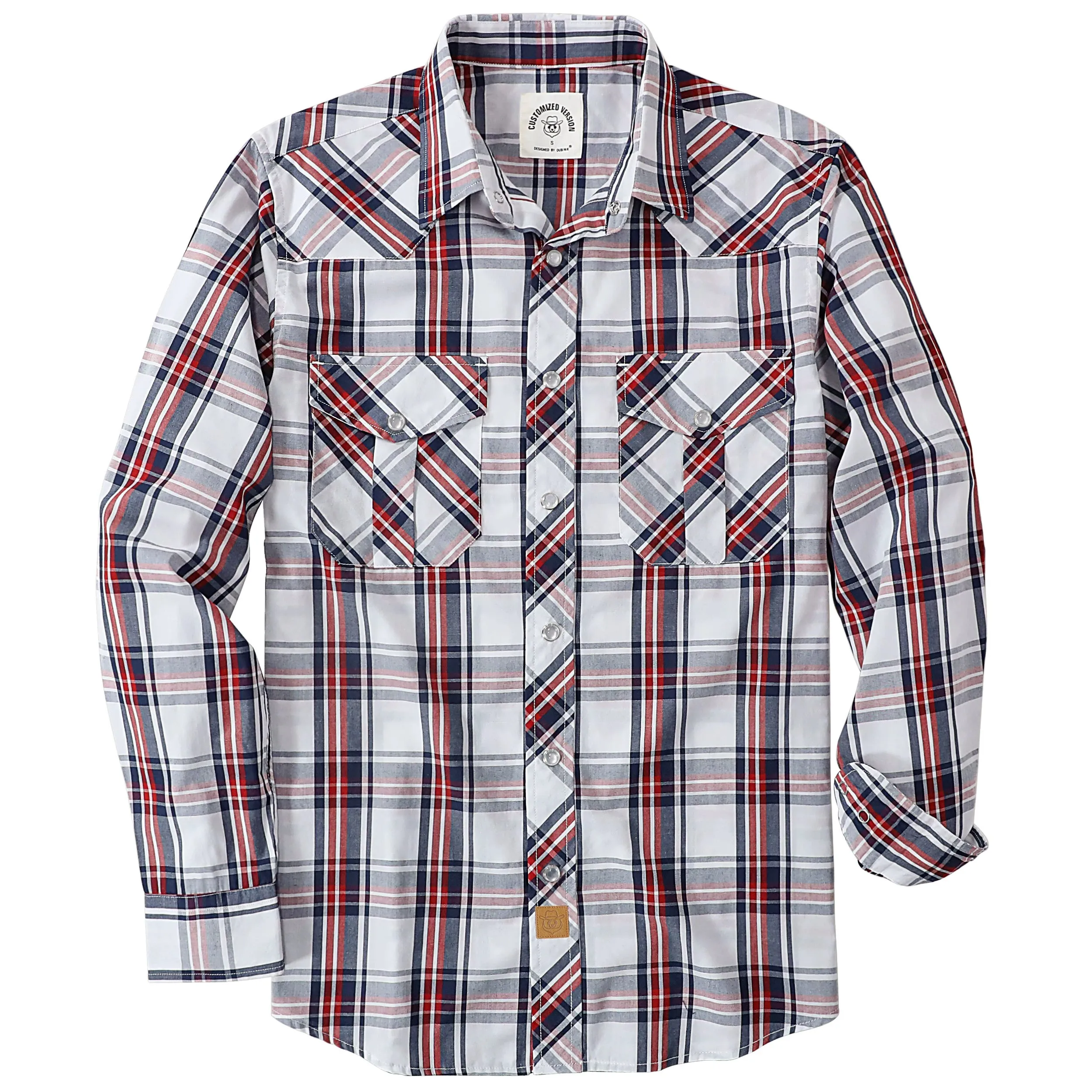 Dubinik® 3.2oz Pearl Snap Shirts for Men Long Sleeve Western Shirts for Men Vintage Casual Plaid Shirt Cowboy Shirts for Men#42025 sold by Dubinik