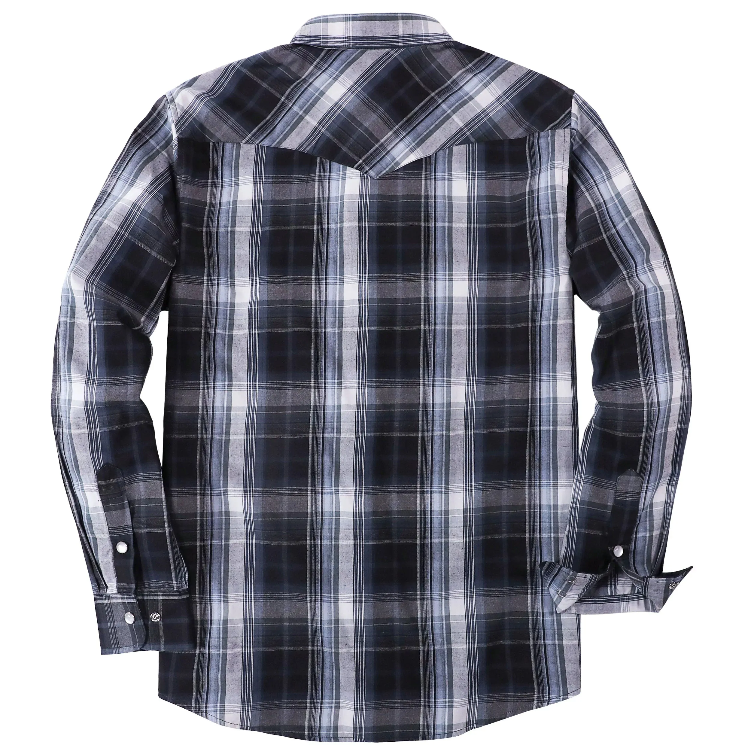 Dubinik® 3.2oz Pearl Snap Shirts for Men Long Sleeve Western Shirts for Men Vintage Casual Plaid Shirt Cowboy Shirts for Men#42024 sold by Dubinik product image thumbnail 3