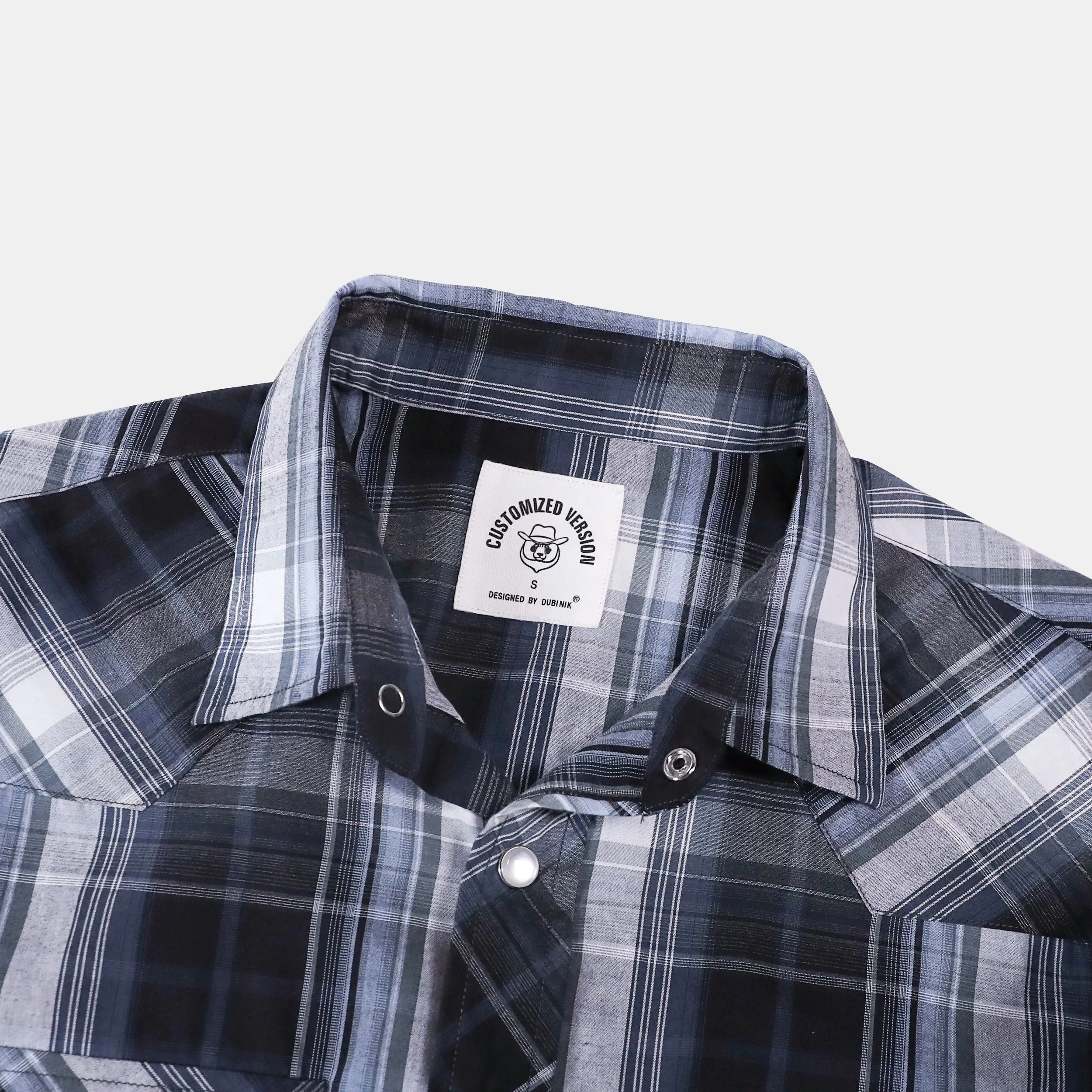 Dubinik® 3.2oz Pearl Snap Shirts for Men Long Sleeve Western Shirts for Men Vintage Casual Plaid Shirt Cowboy Shirts for Men#42024 sold by Dubinik product image thumbnail 4