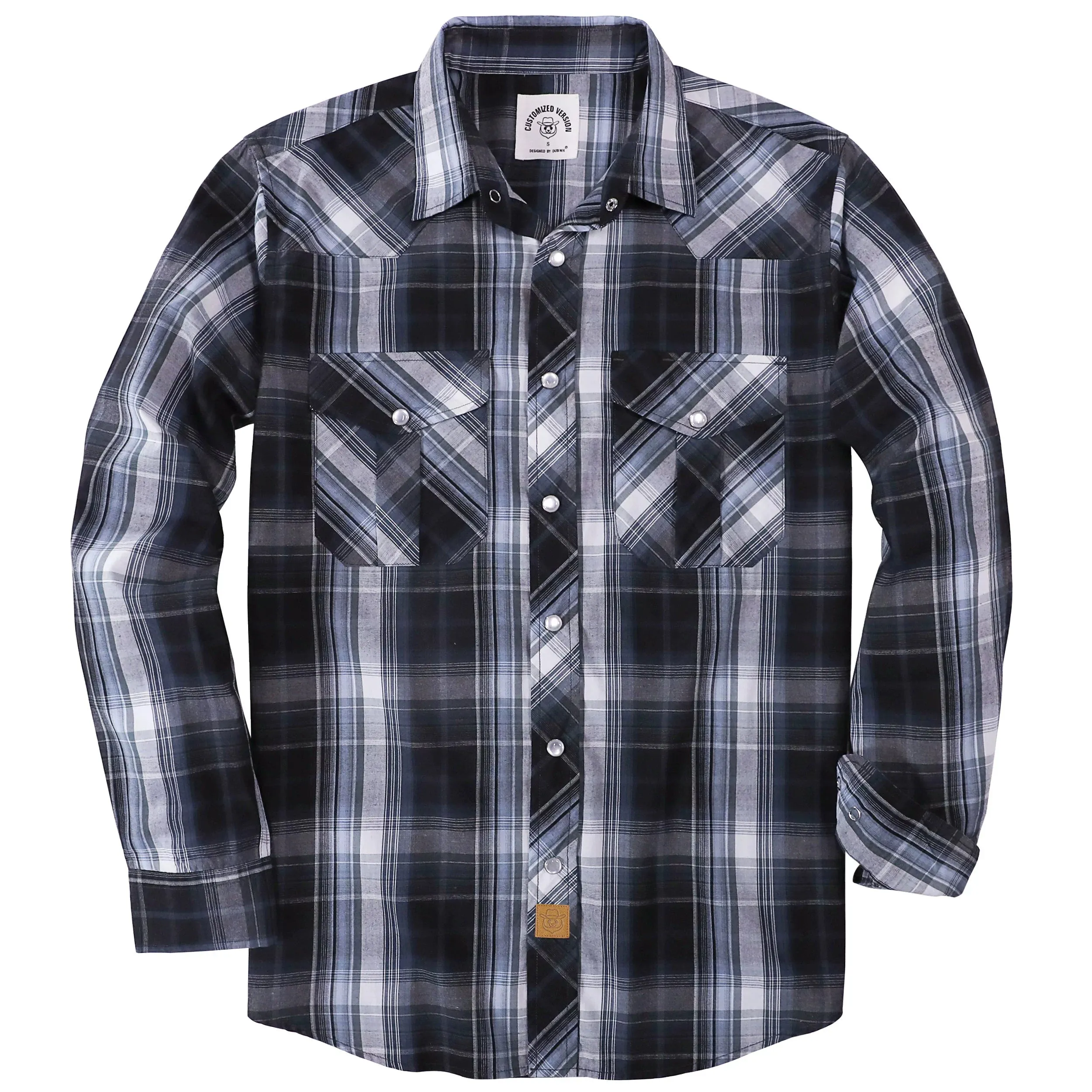 Dubinik® 3.2oz Pearl Snap Shirts for Men Long Sleeve Western Shirts for Men Vintage Casual Plaid Shirt Cowboy Shirts for Men#42024 sold by Dubinik