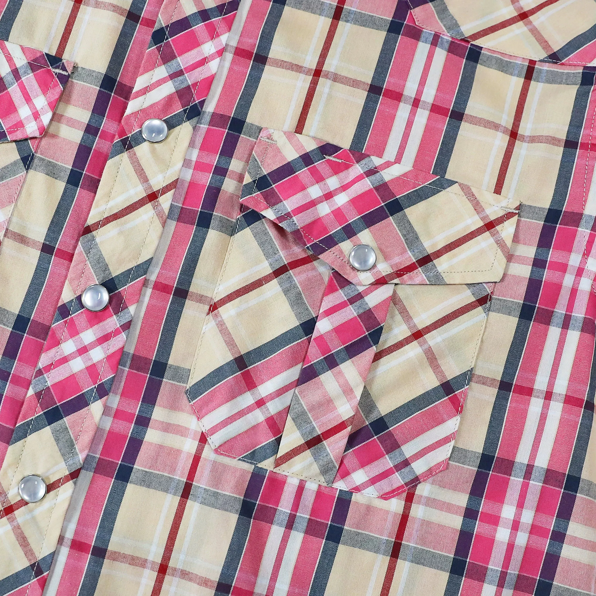 Dubinik® 3.2oz Pearl Snap Shirts for Men Long Sleeve Western Shirts for Men Vintage Casual Plaid Shirt Cowboy Shirts for Men#42023 sold by Dubinik product image thumbnail 4