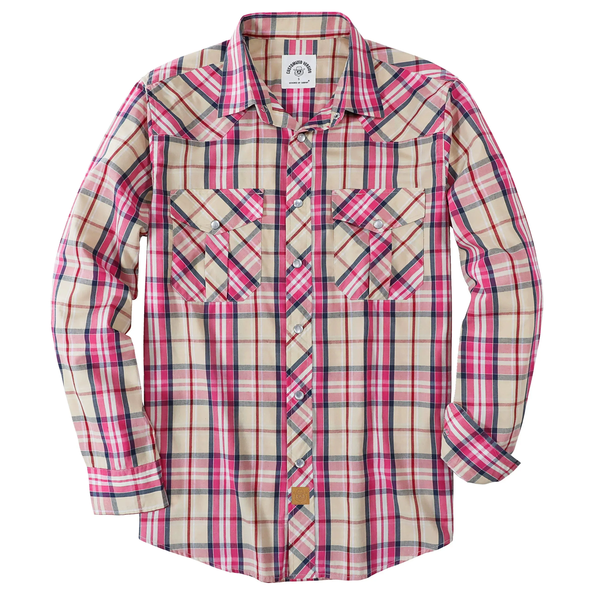 Dubinik® 3.2oz Pearl Snap Shirts for Men Long Sleeve Western Shirts for Men Vintage Casual Plaid Shirt Cowboy Shirts for Men#42023 sold by Dubinik