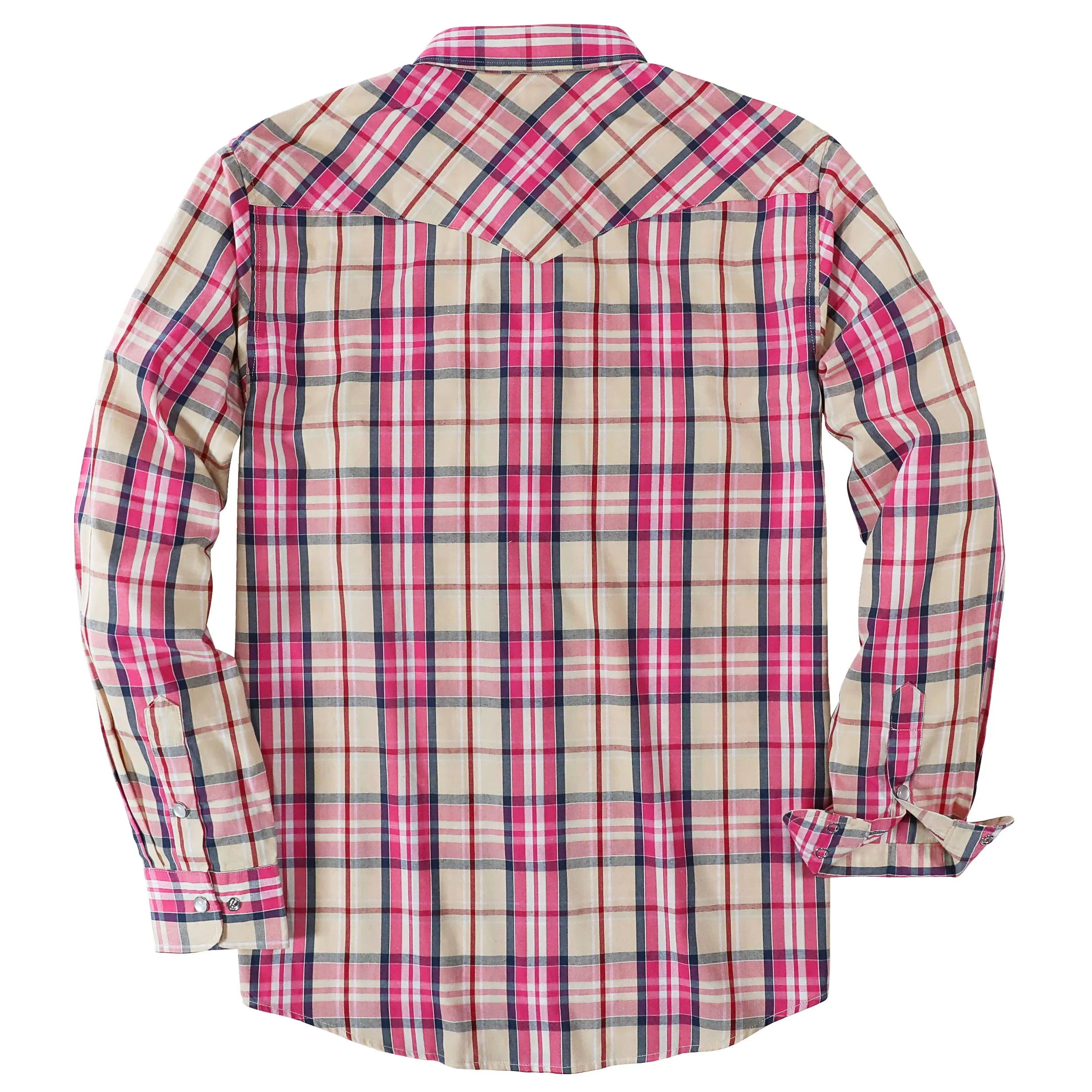 Dubinik® 3.2oz Pearl Snap Shirts for Men Long Sleeve Western Shirts for Men Vintage Casual Plaid Shirt Cowboy Shirts for Men#42023 sold by Dubinik product image thumbnail 2