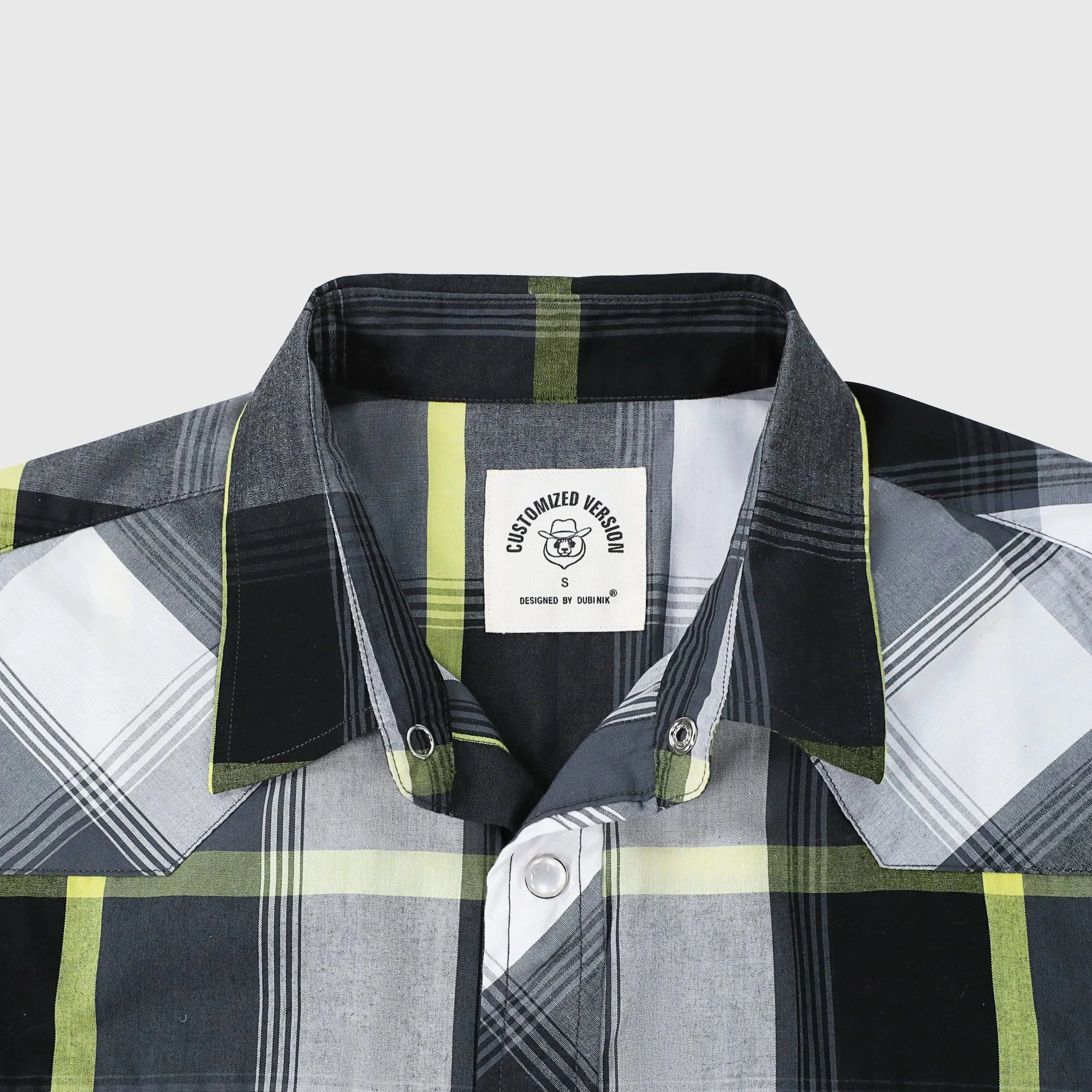 Dubinik® 3.2oz Pearl Snap Shirts for Men Long Sleeve Western Shirts for Men Vintage Casual Plaid Shirt Cowboy Shirts for Men#42017 sold by Dubinik product image thumbnail 3