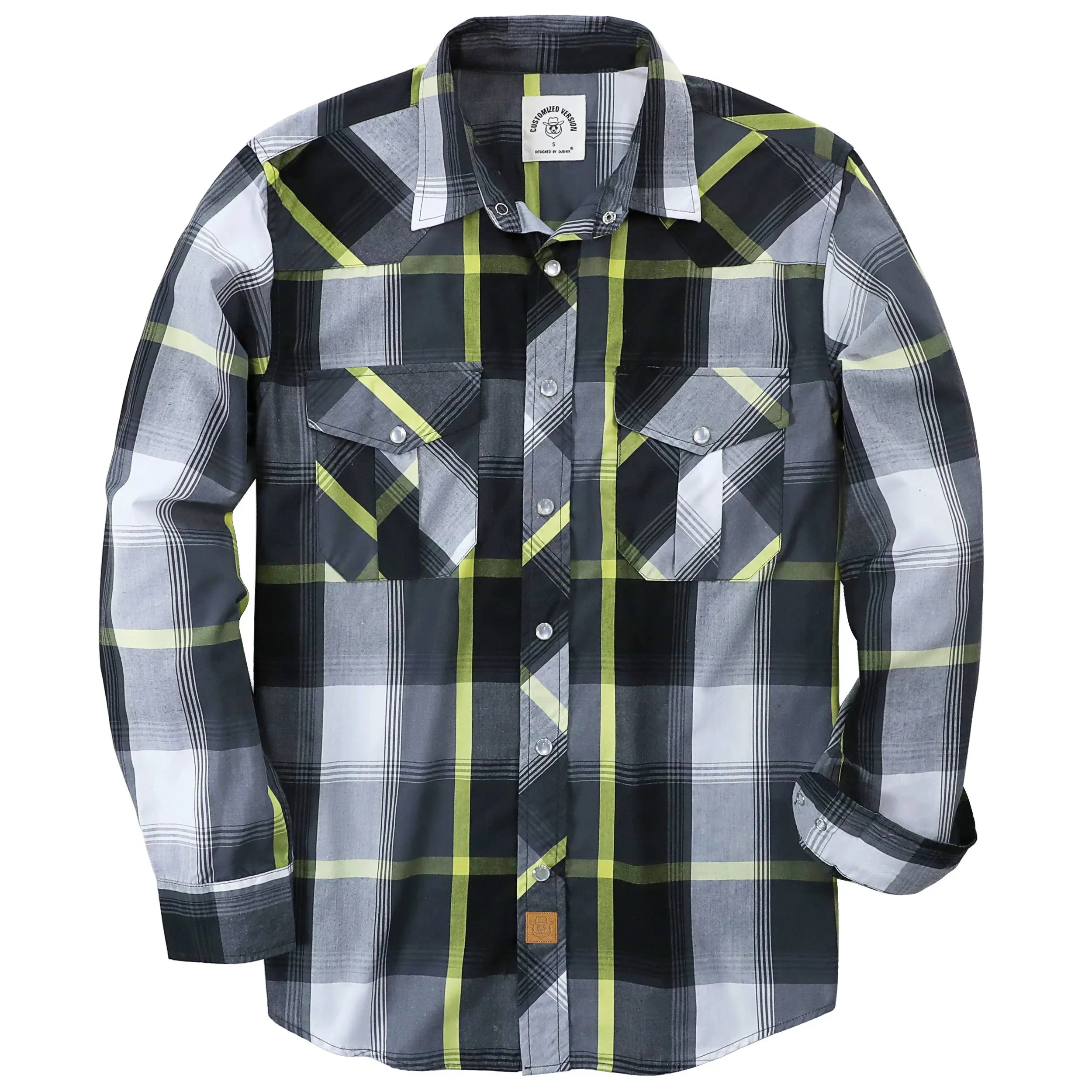 Dubinik® 3.2oz Pearl Snap Shirts for Men Long Sleeve Western Shirts for Men Vintage Casual Plaid Shirt Cowboy Shirts for Men#42017 sold by Dubinik
