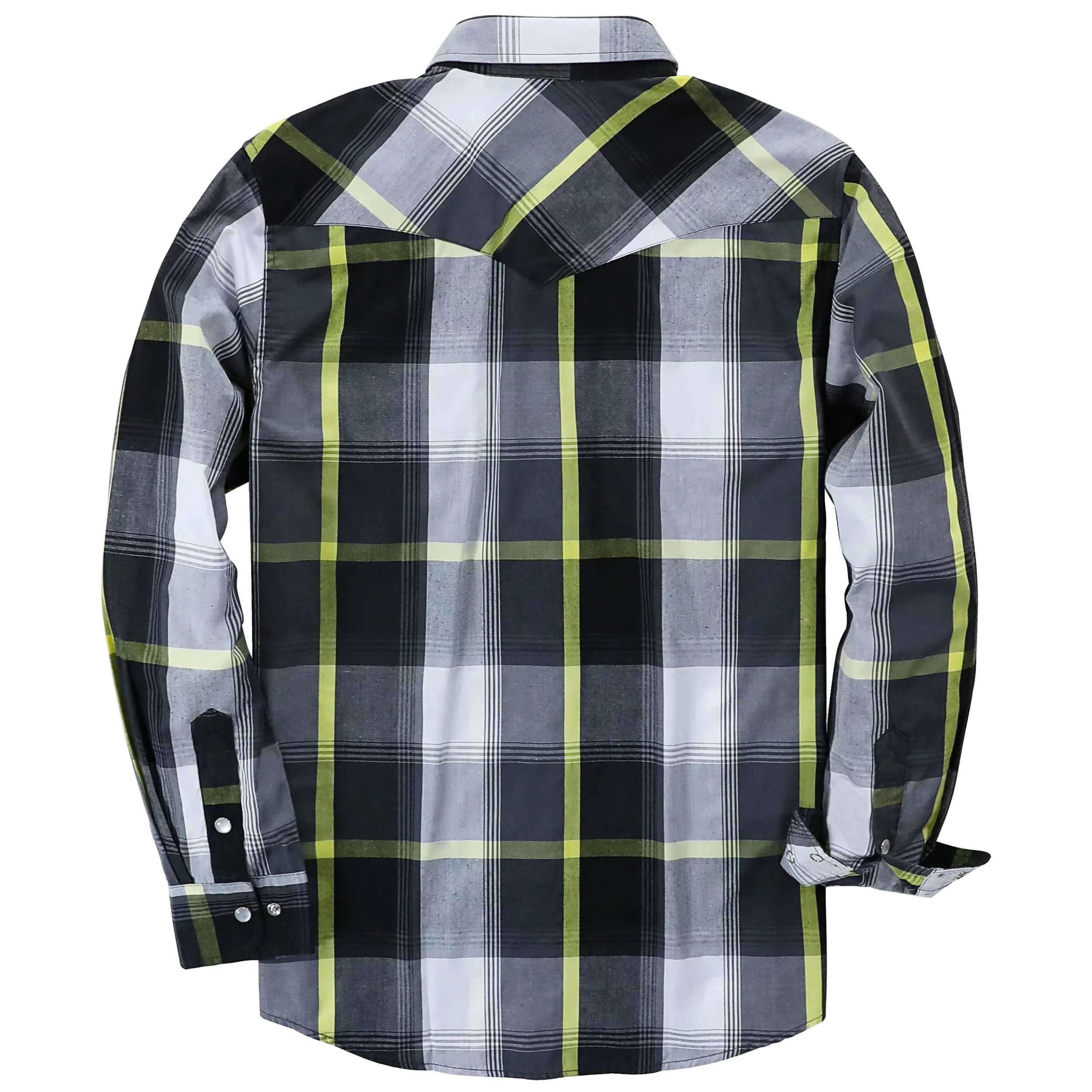 Dubinik® 3.2oz Pearl Snap Shirts for Men Long Sleeve Western Shirts for Men Vintage Casual Plaid Shirt Cowboy Shirts for Men#42017 sold by Dubinik product image thumbnail 2