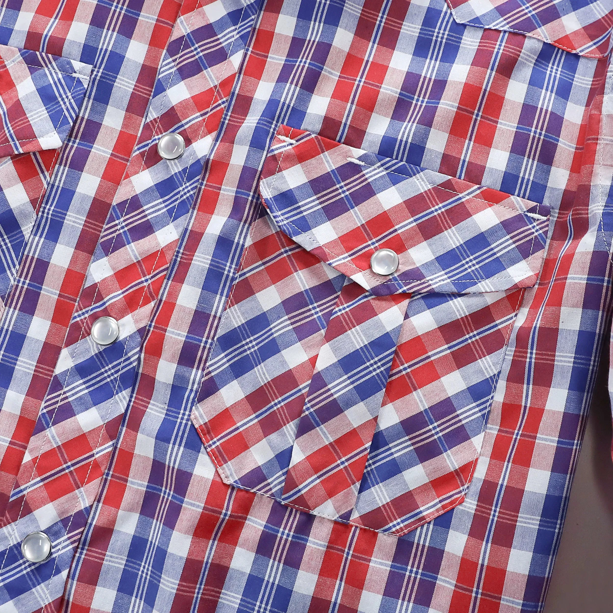 Dubinik® 3.2oz Pearl Snap Shirts for Men Long Sleeve Western Shirts for Men Vintage Casual Plaid Shirt Cowboy Shirts for Men#42013 sold by Dubinik product image thumbnail 5