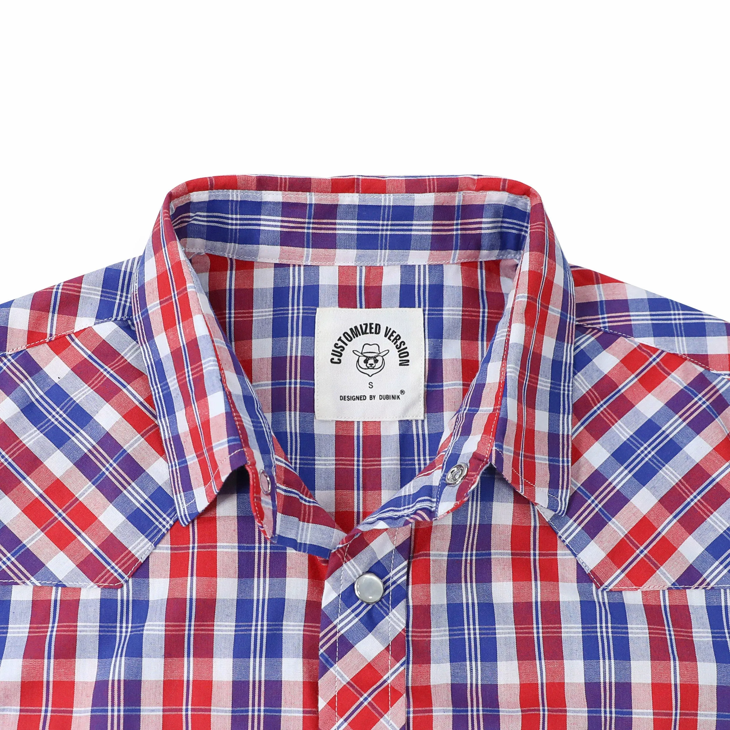 Dubinik® 3.2oz Pearl Snap Shirts for Men Long Sleeve Western Shirts for Men Vintage Casual Plaid Shirt Cowboy Shirts for Men#42013 sold by Dubinik product image thumbnail 3