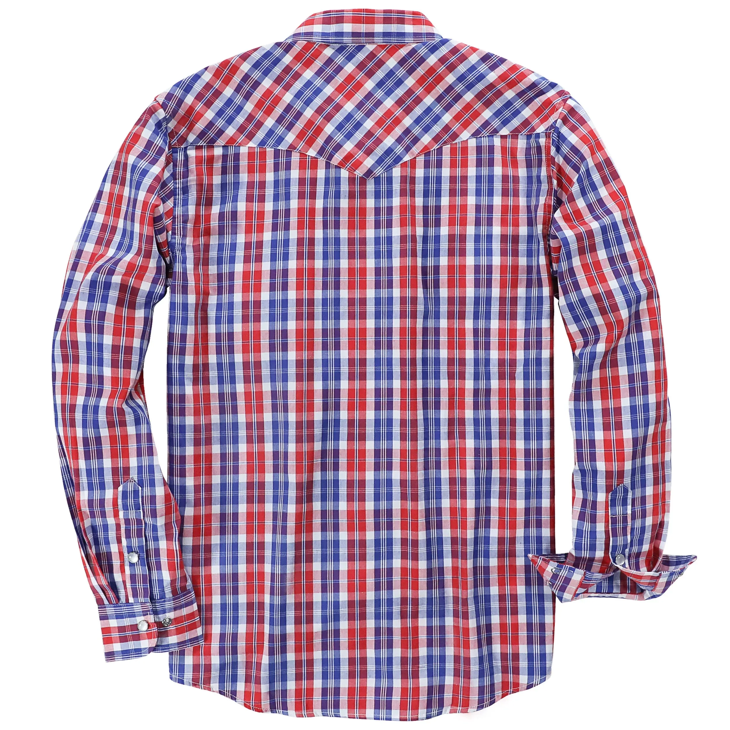 Dubinik® 3.2oz Pearl Snap Shirts for Men Long Sleeve Western Shirts for Men Vintage Casual Plaid Shirt Cowboy Shirts for Men#42013 sold by Dubinik product image thumbnail 2