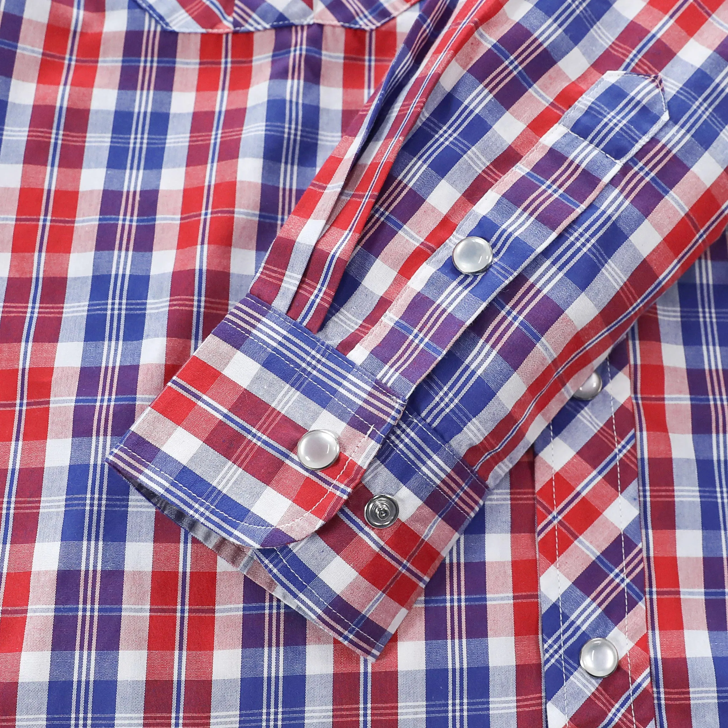 Dubinik® 3.2oz Pearl Snap Shirts for Men Long Sleeve Western Shirts for Men Vintage Casual Plaid Shirt Cowboy Shirts for Men#42013 sold by Dubinik product image thumbnail 4