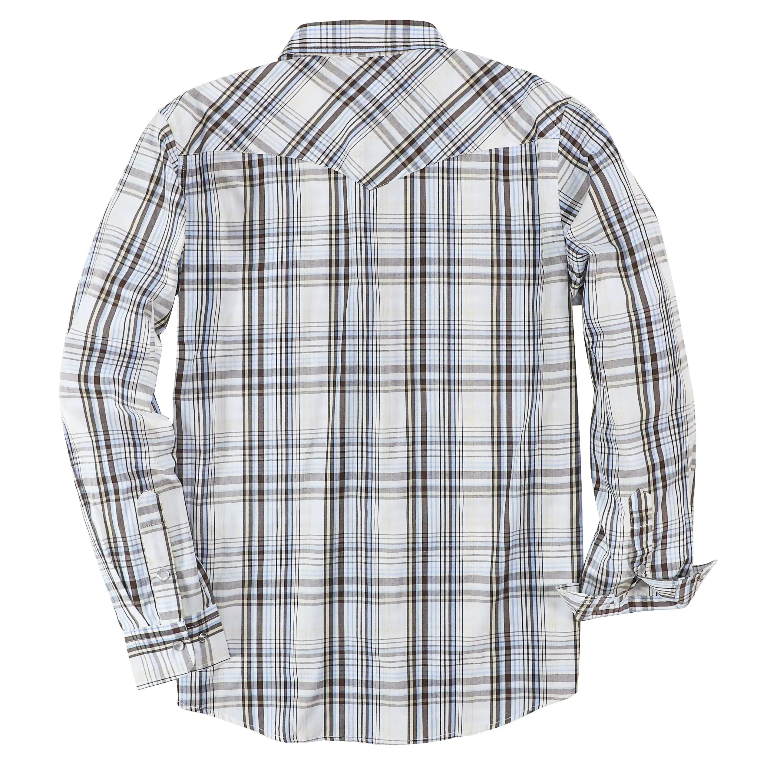 Dubinik® 3.2oz Pearl Snap Shirts for Men Long Sleeve Western Shirts for Men Vintage Casual Plaid Shirt Cowboy Shirts for Men#42007 sold by Dubinik product image thumbnail 2