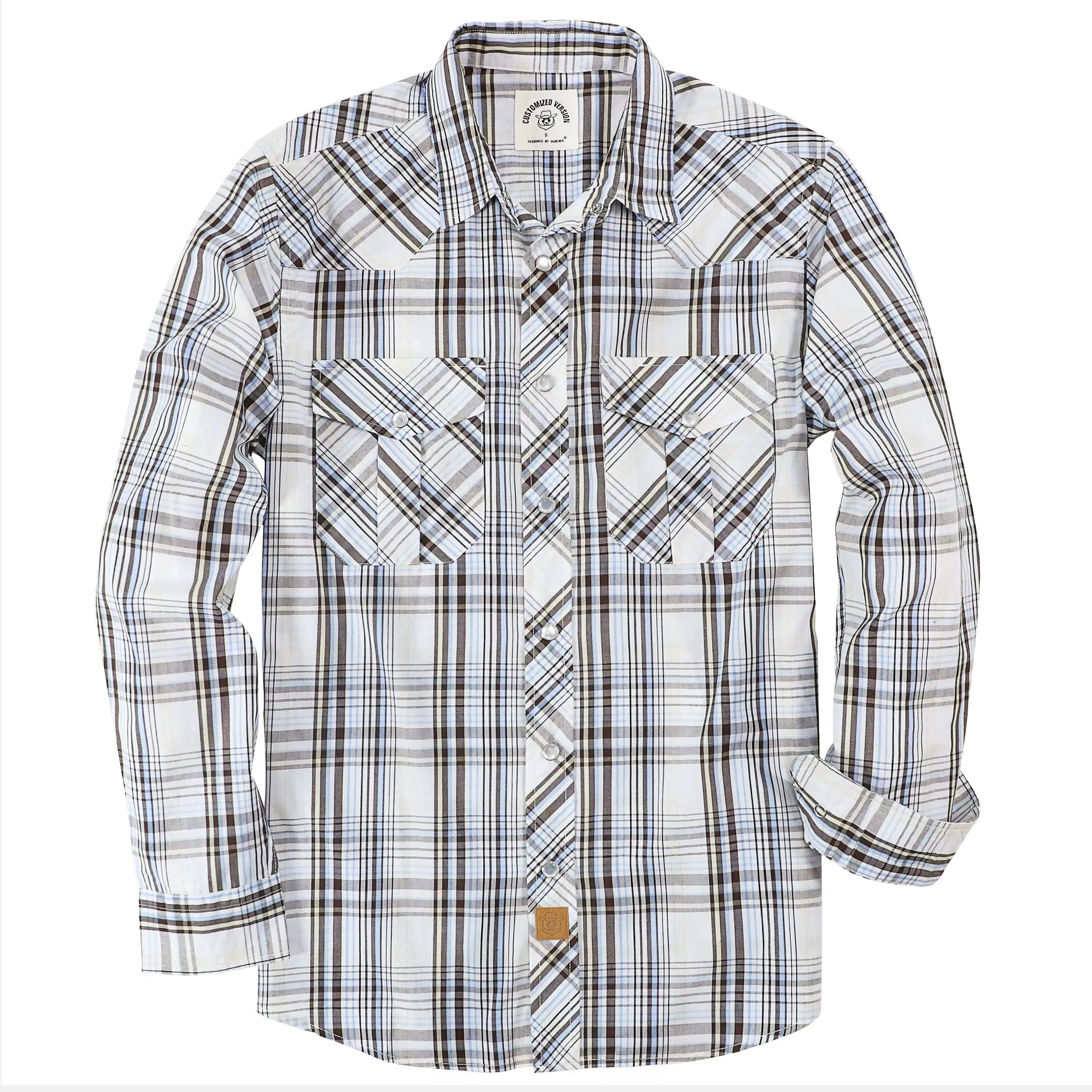 Dubinik® 3.2oz Pearl Snap Shirts for Men Long Sleeve Western Shirts for Men Vintage Casual Plaid Shirt Cowboy Shirts for Men#42007 sold by Dubinik