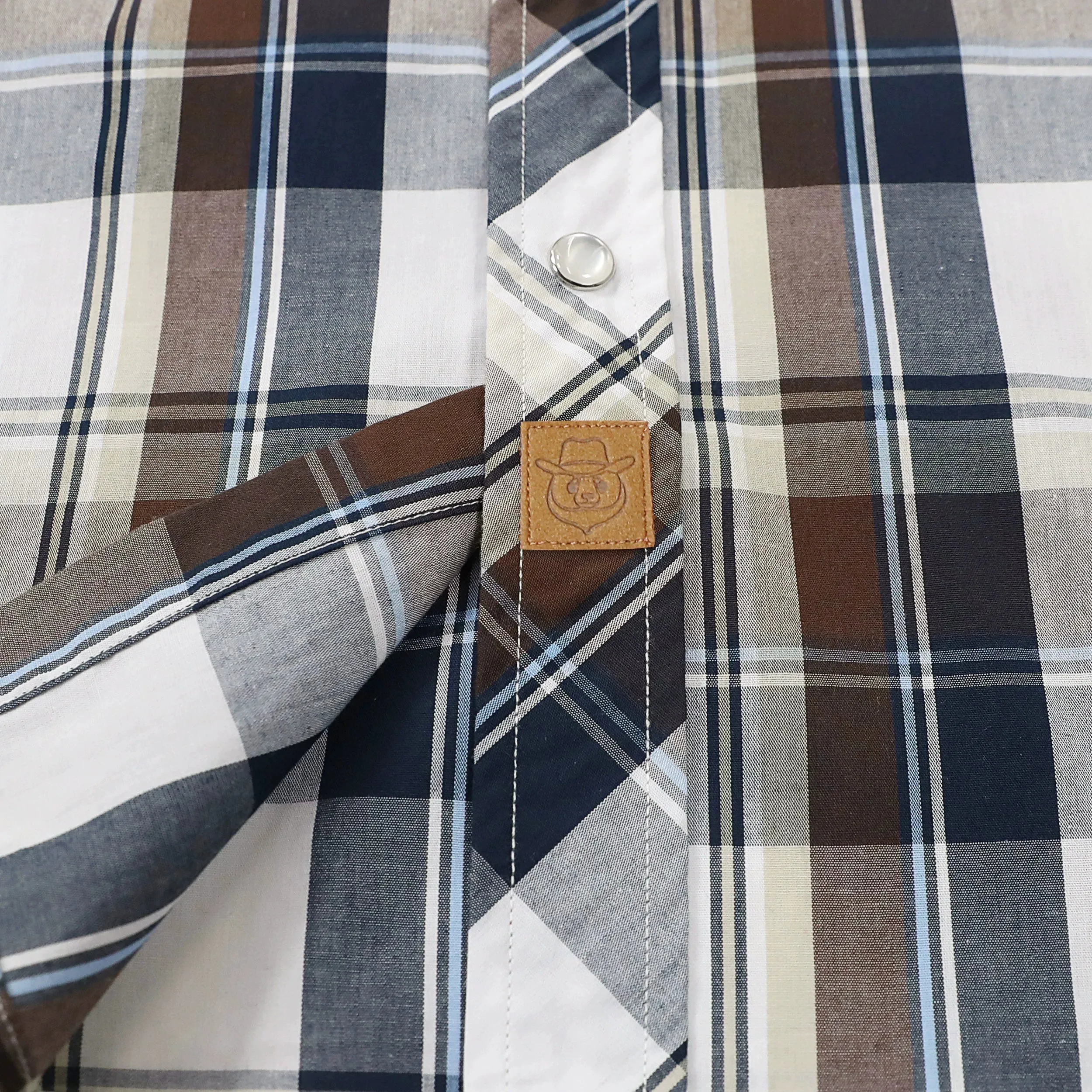 Dubinik® 3.2oz Pearl Snap Shirts for Men Long Sleeve Western Shirts for Men Vintage Casual Plaid Shirt Cowboy Shirts for Men#42006 sold by Dubinik product image thumbnail 5
