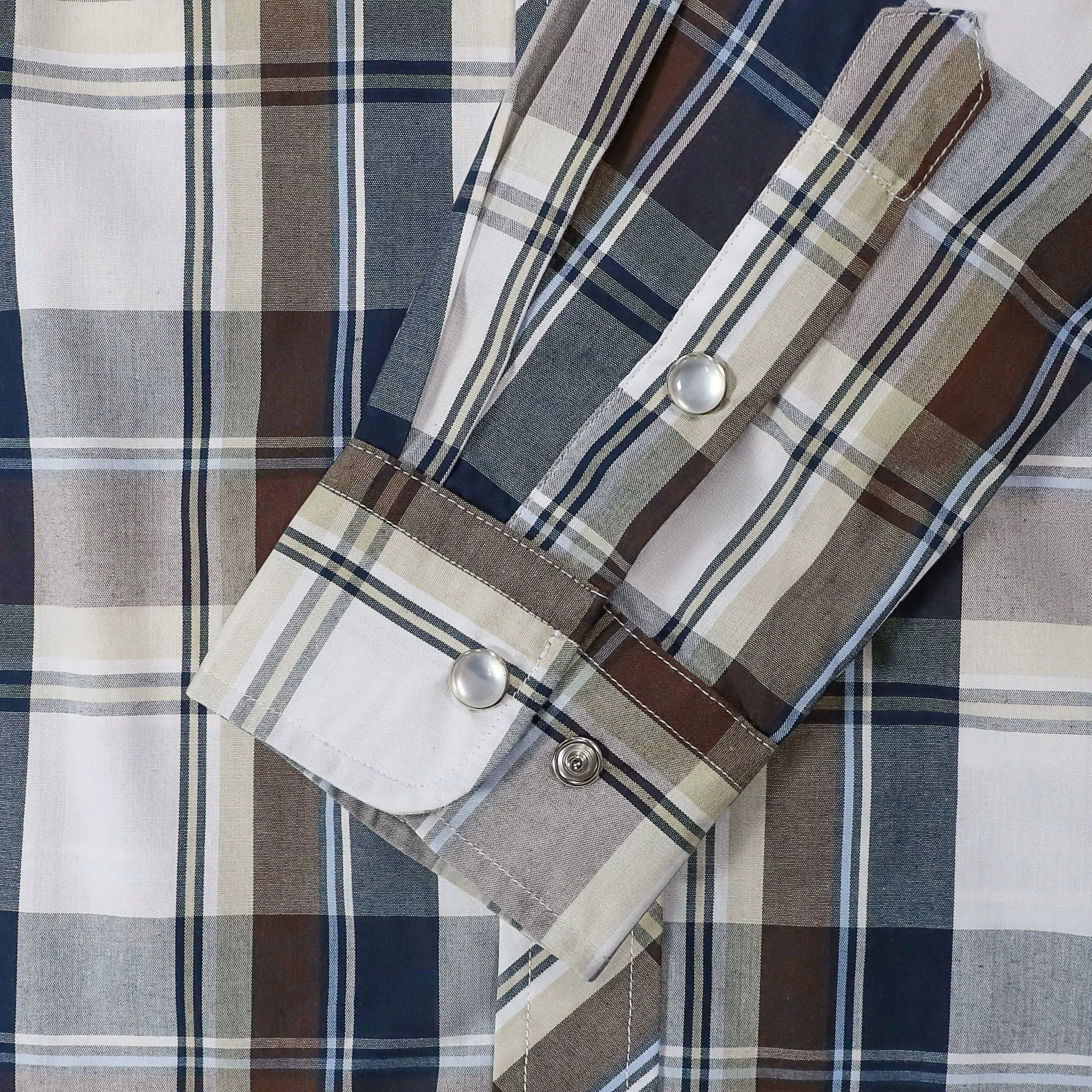 Dubinik® 3.2oz Pearl Snap Shirts for Men Long Sleeve Western Shirts for Men Vintage Casual Plaid Shirt Cowboy Shirts for Men#42006 sold by Dubinik product image thumbnail 4