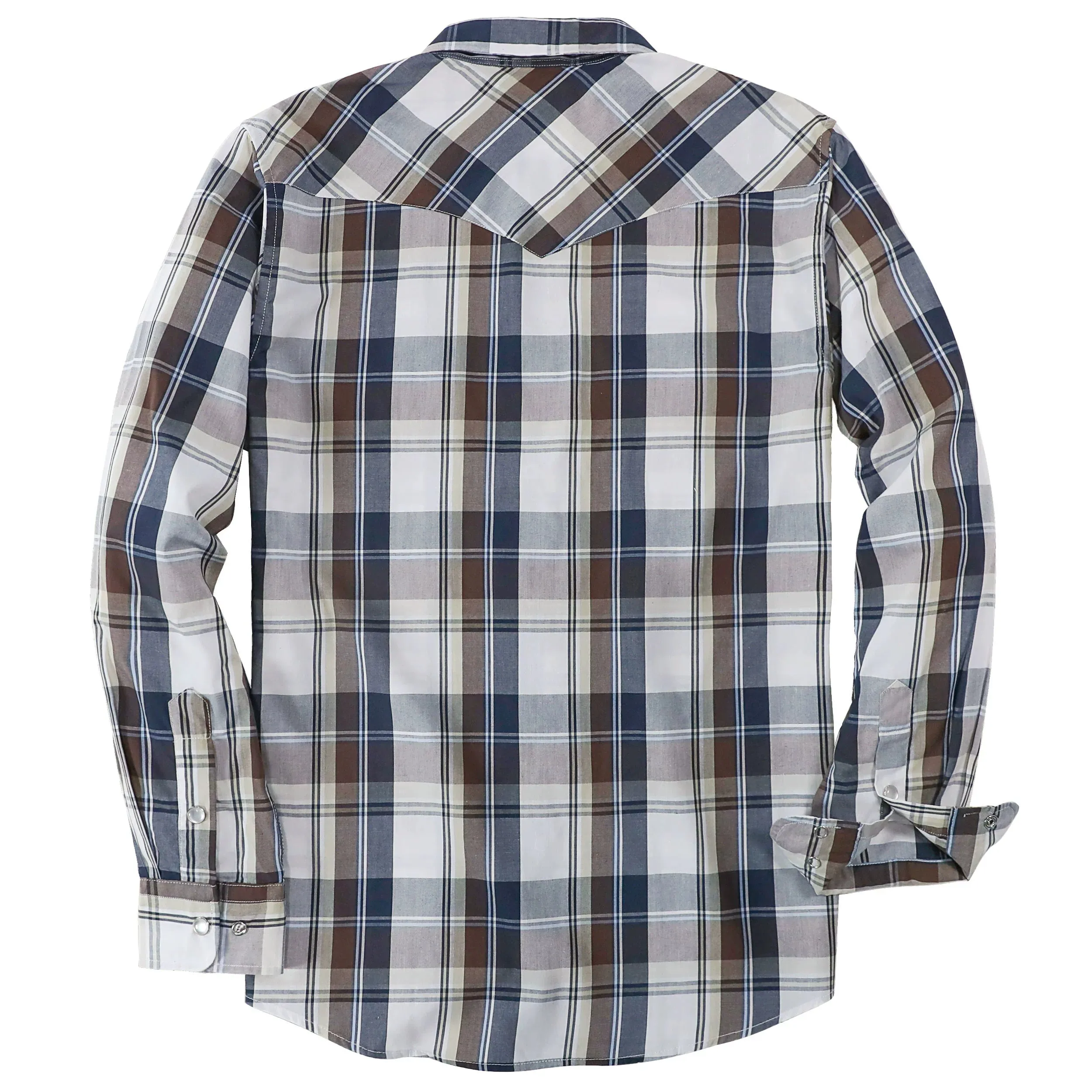 Dubinik® 3.2oz Pearl Snap Shirts for Men Long Sleeve Western Shirts for Men Vintage Casual Plaid Shirt Cowboy Shirts for Men#42006 sold by Dubinik product image thumbnail 2