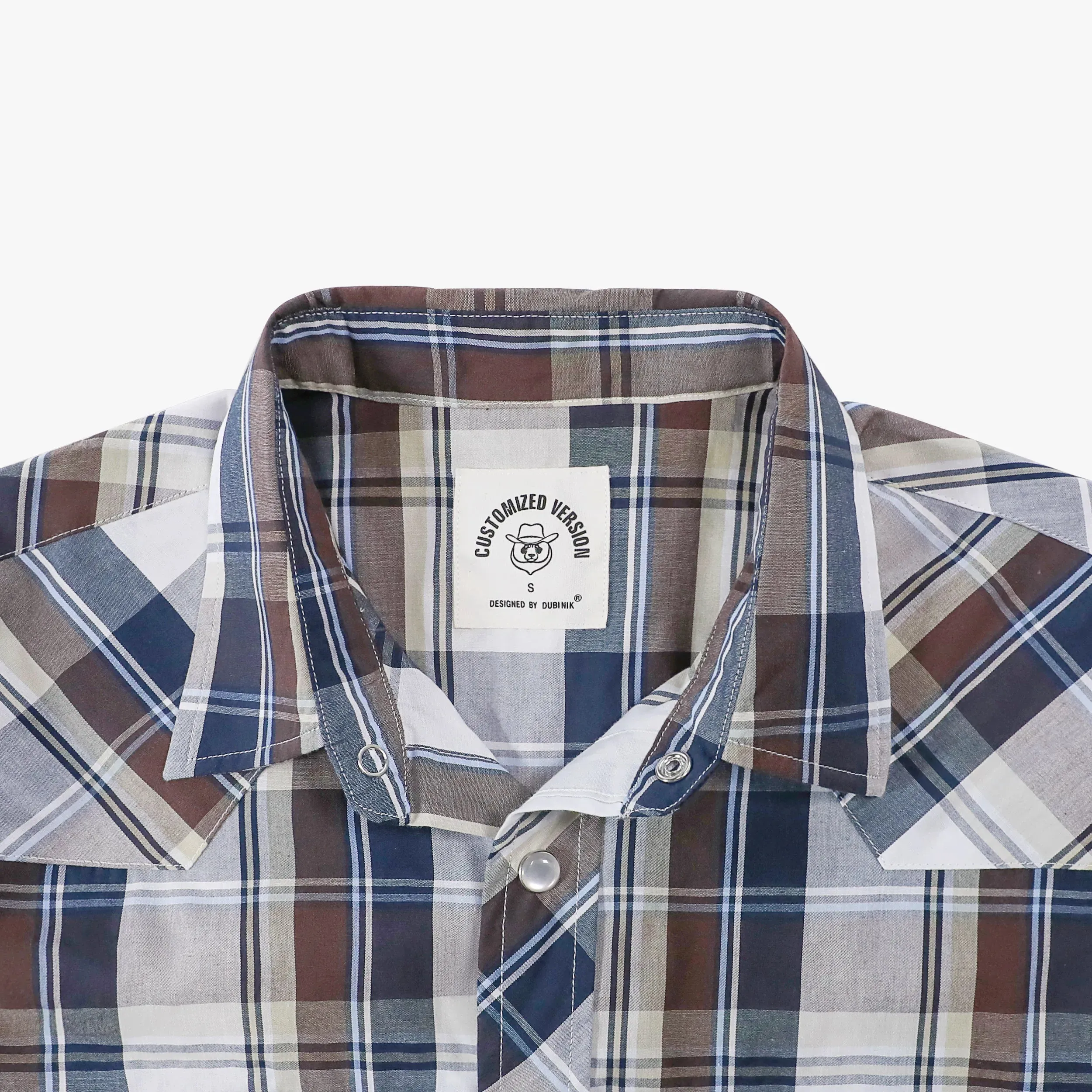 Dubinik® 3.2oz Pearl Snap Shirts for Men Long Sleeve Western Shirts for Men Vintage Casual Plaid Shirt Cowboy Shirts for Men#42006 sold by Dubinik product image thumbnail 3